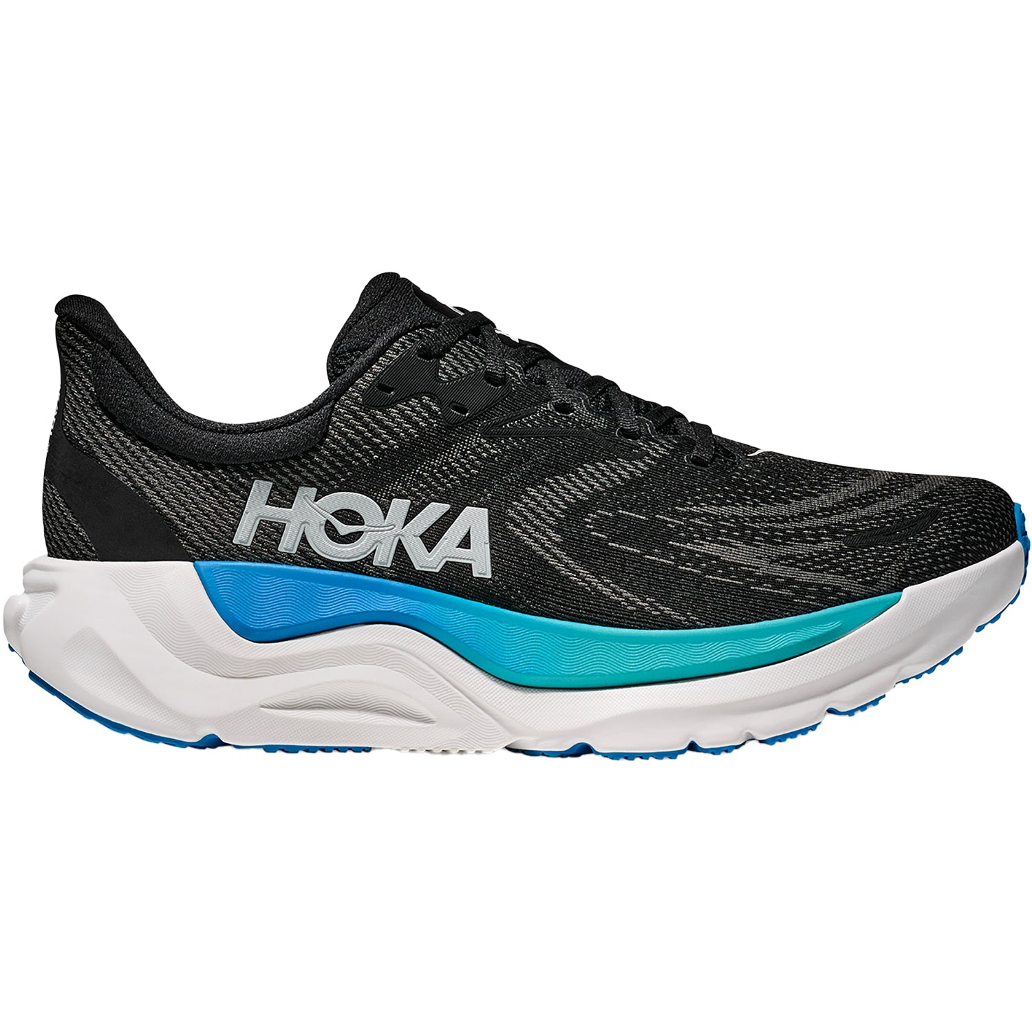 Mens Hoka one one Men's Hoka Arahi 8 Men Black/Skyward Blue Black/Skyward Blue