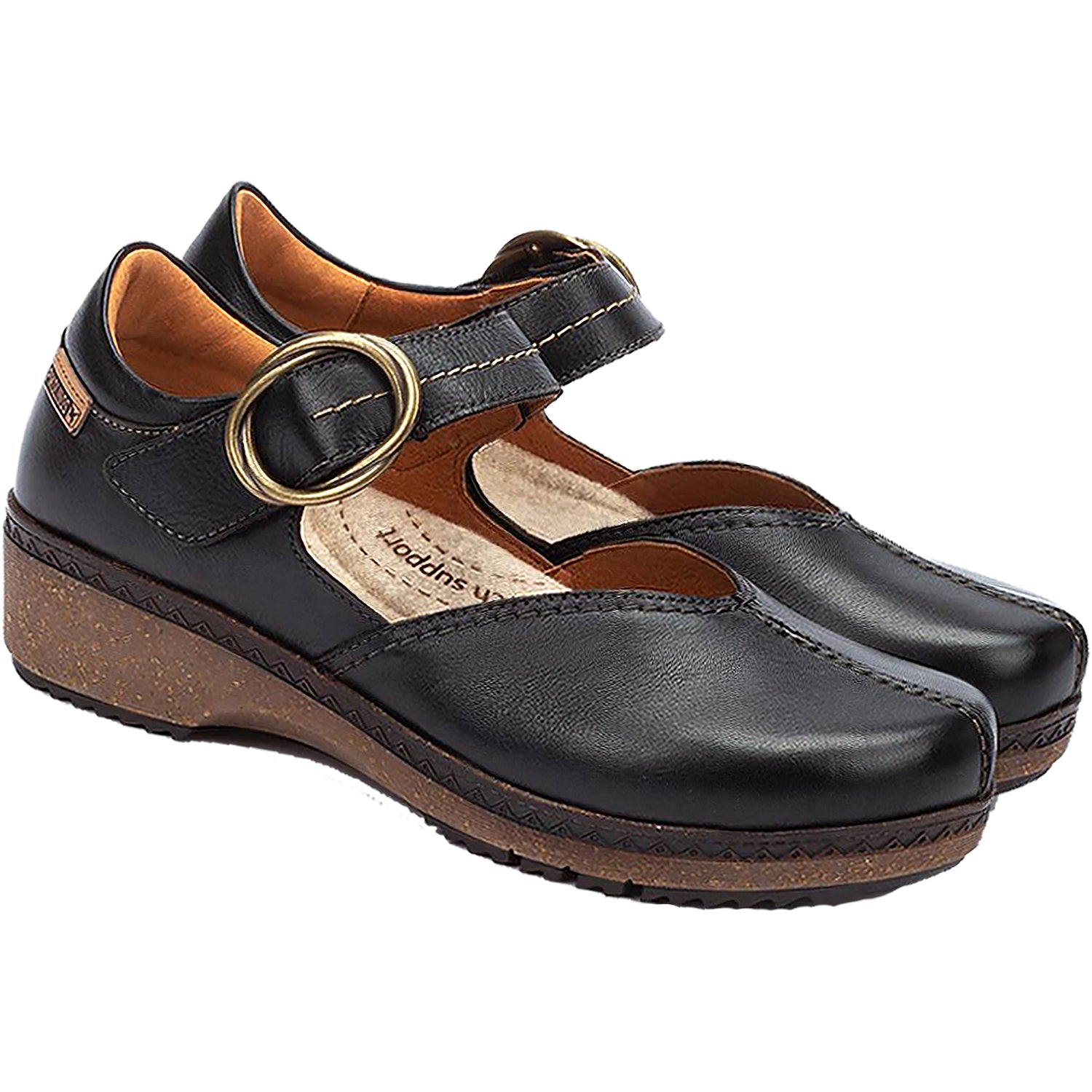 Womens Pikolinos Women's Pikolinos Granada W0W-4837 Black Leather Black Leather