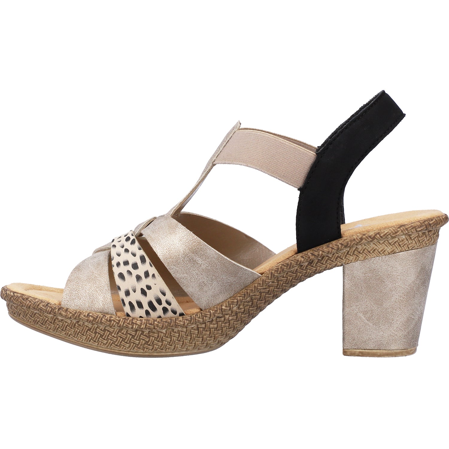 Womens Rieker Women's Rieker 665K3-60 Rabea K3 Beige/Black Synthetic Beige/Black Synthetic