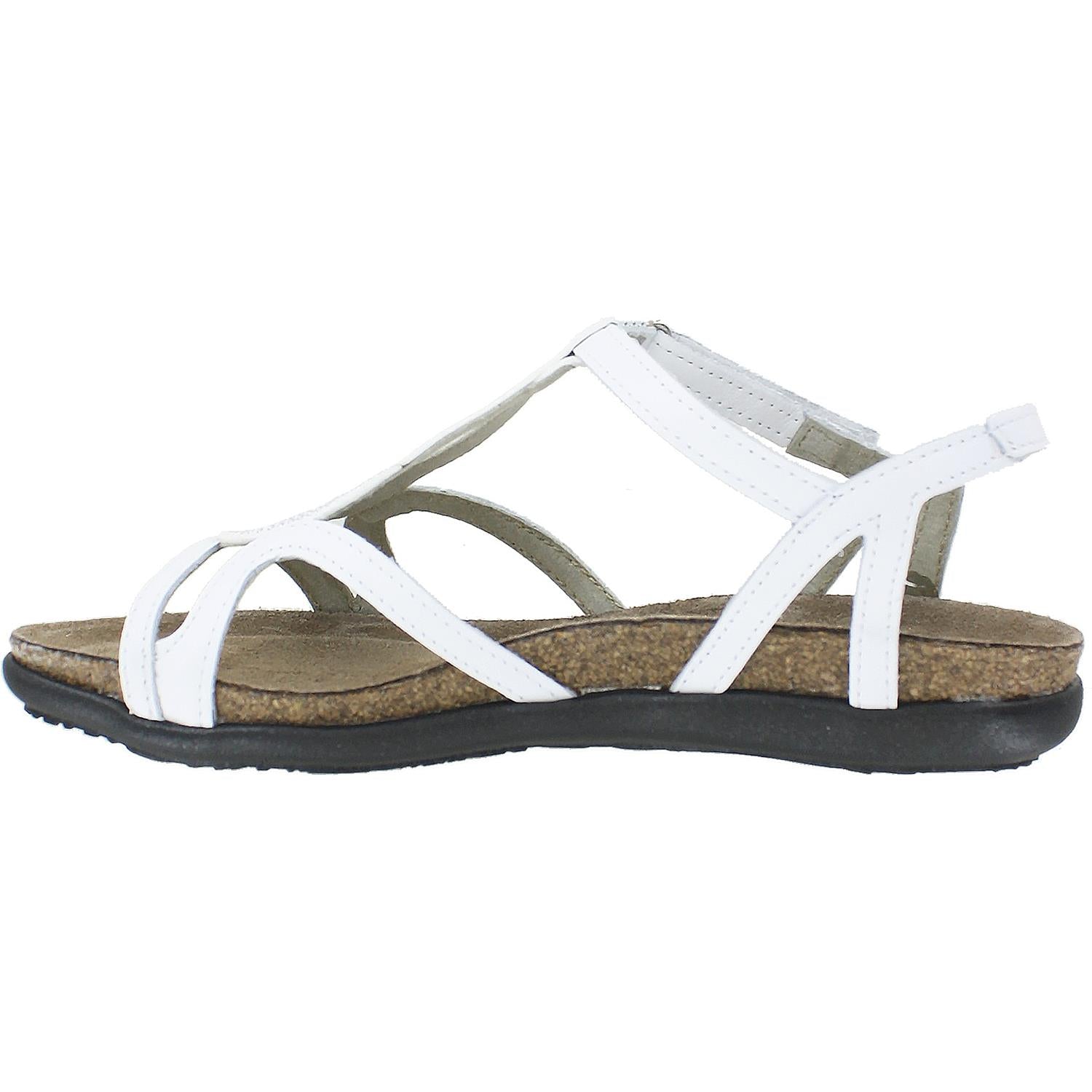 Womens Naot Women's Naot Tamara White Leather W/Silver Rivets White Leather W/Silver Rivets