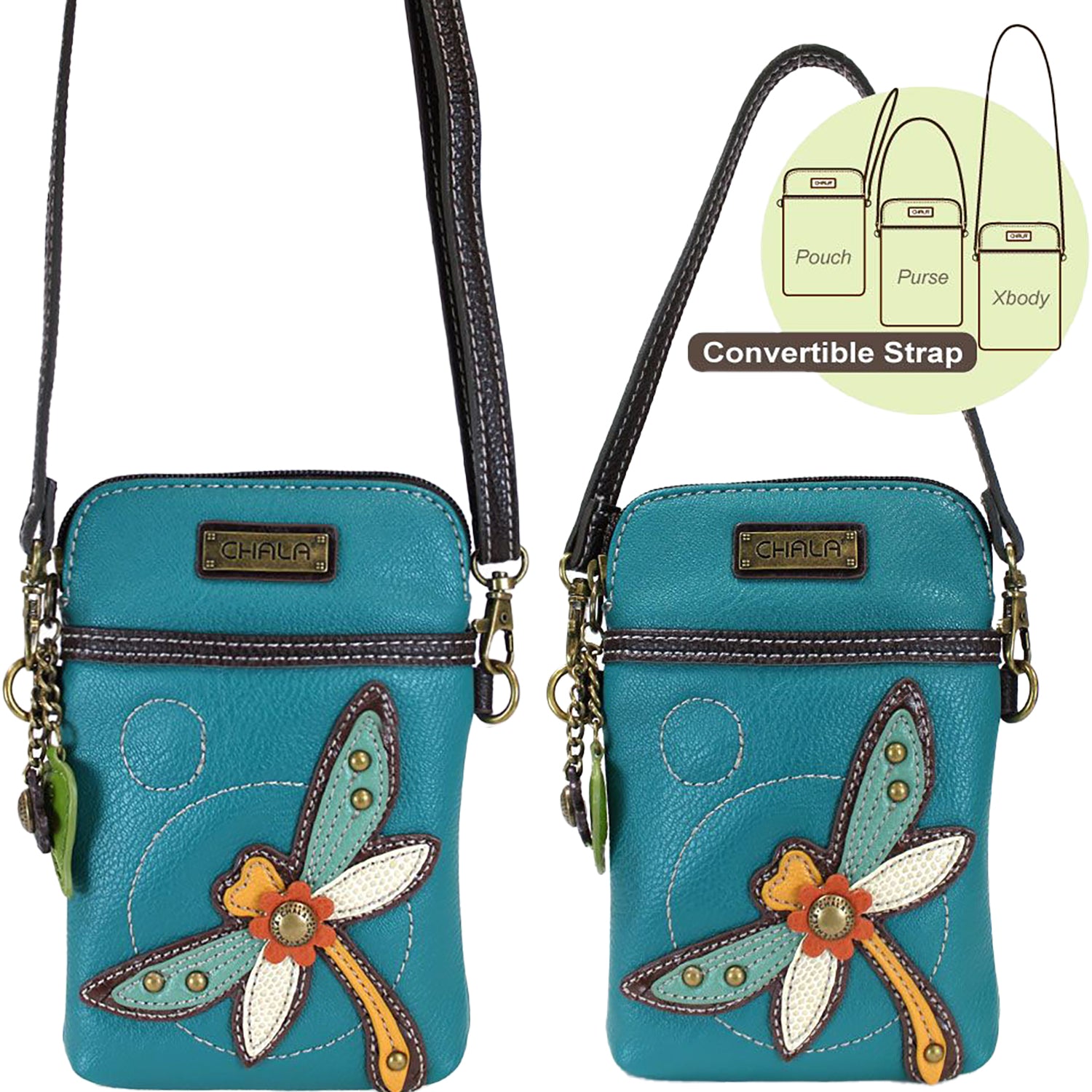 Unisex Chala Chala Dragonfly Cellphone Xbody Turquoise Synthetic Turquoise Synthetic