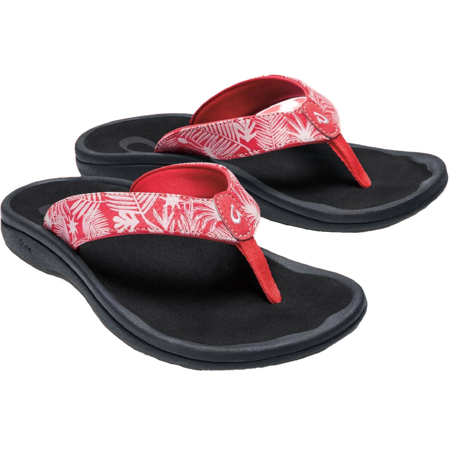 Womens Olukai Women's OluKai Ohana Lehua Flower/Onyx Synthetic Flower/Onyx