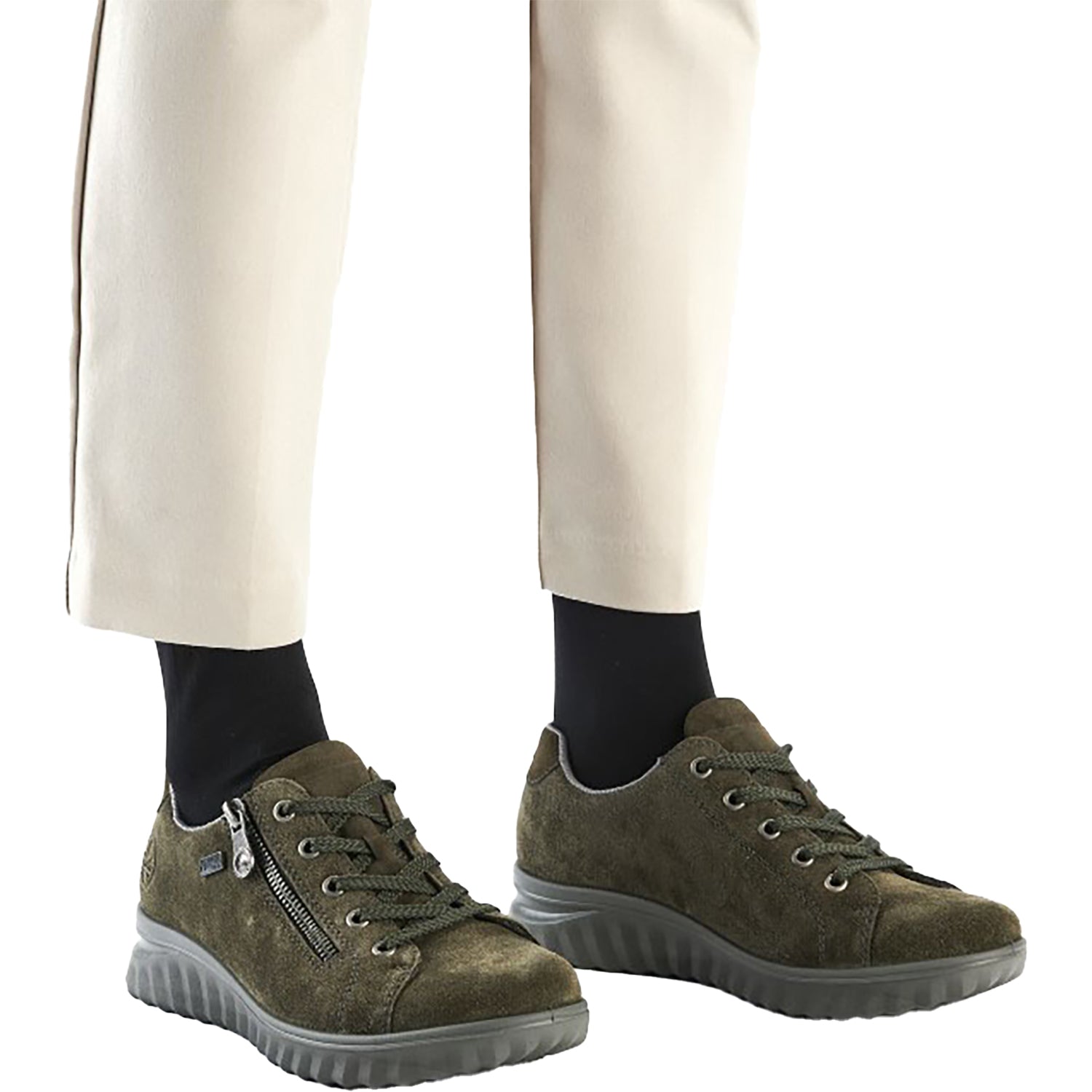 Womens Rieker Women's Rieker 59000-54 Khaki/Moor Vegan Suede Khaki/Moor