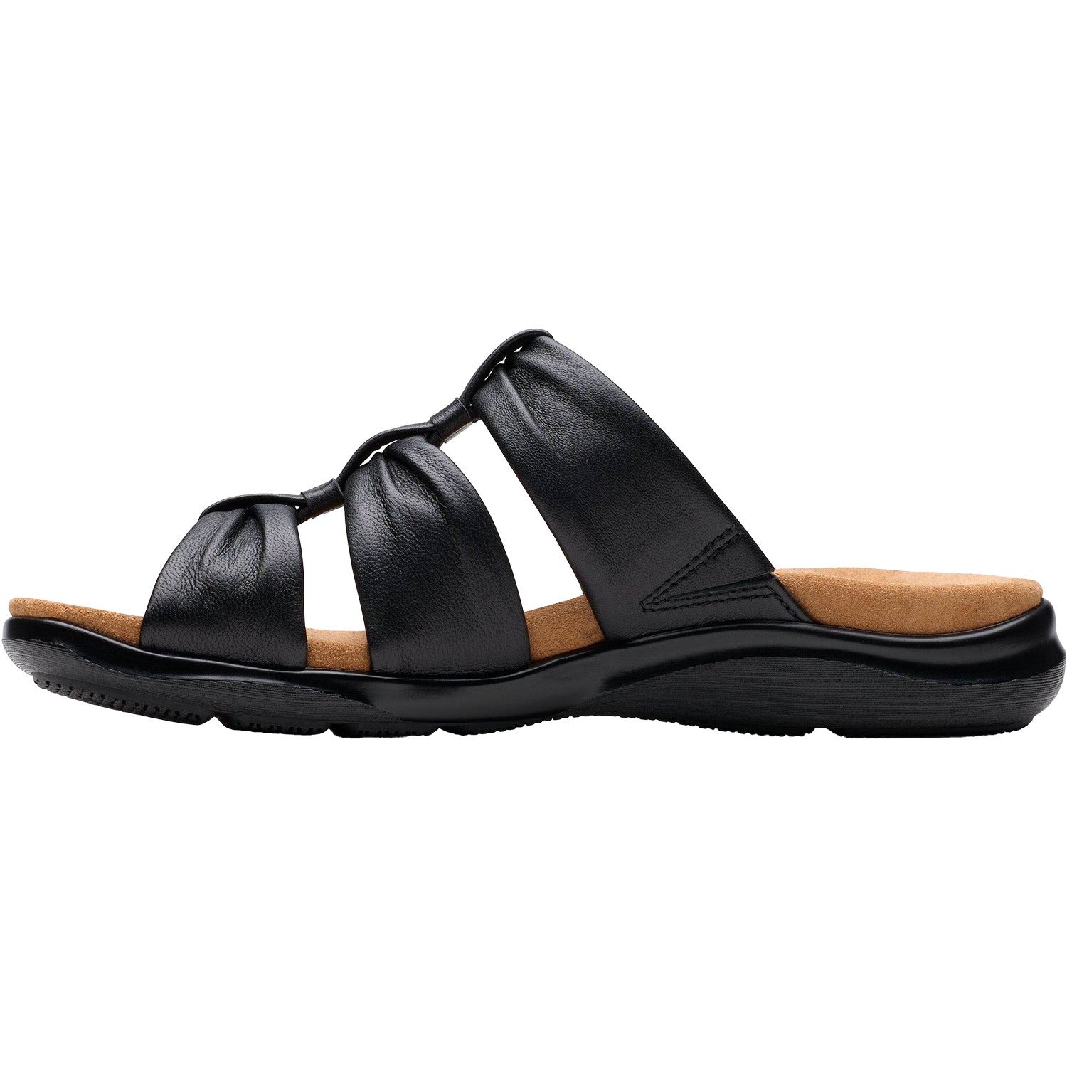 Womens Clarks Women's Clarks Kitly Slide Black Leather Black Leather