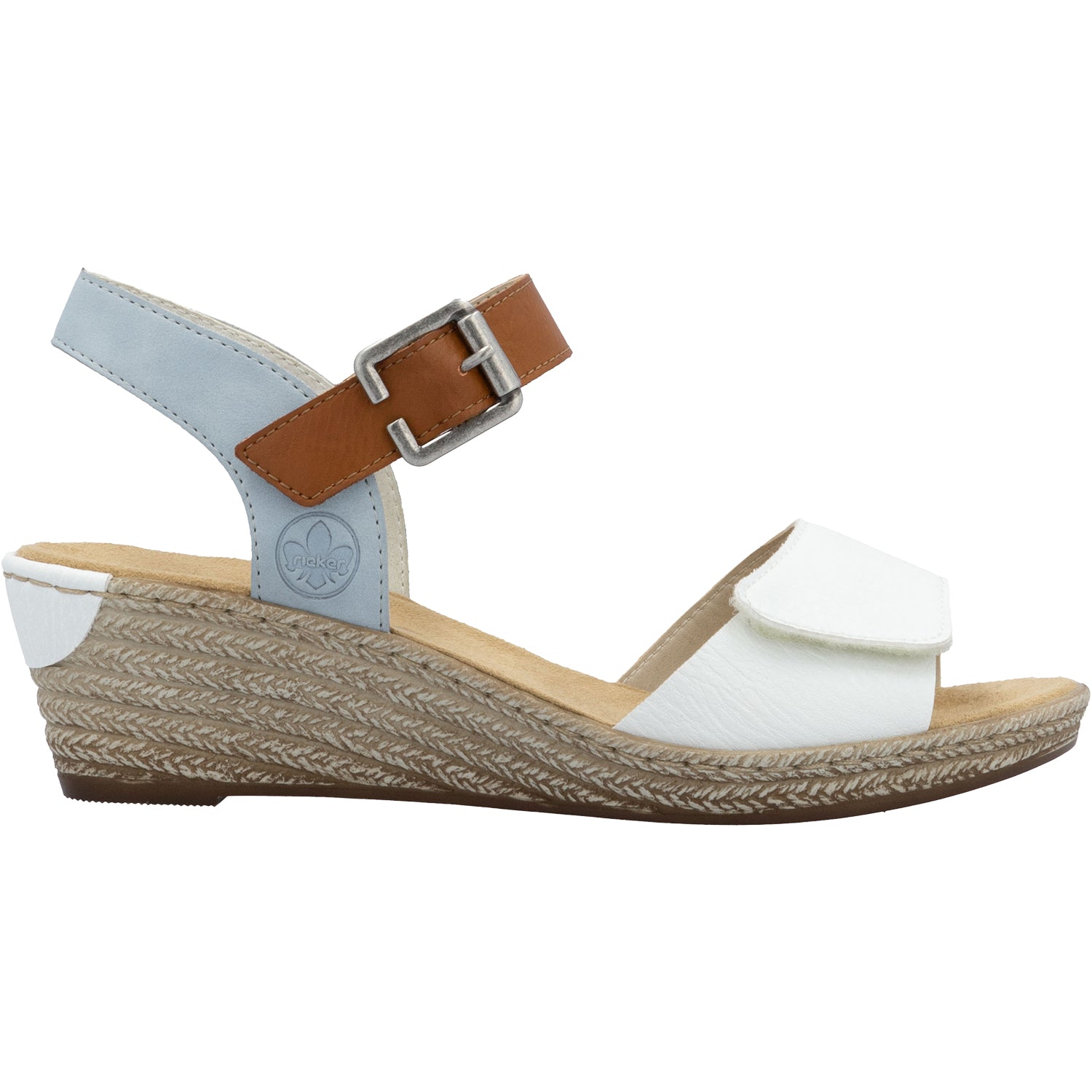 Womens Rieker Women's Rieker 62460-80 Fanni 80 Weiss/Cayenne/Ciel Synthetic Weiss/Cayenne/Ciel Synthetic