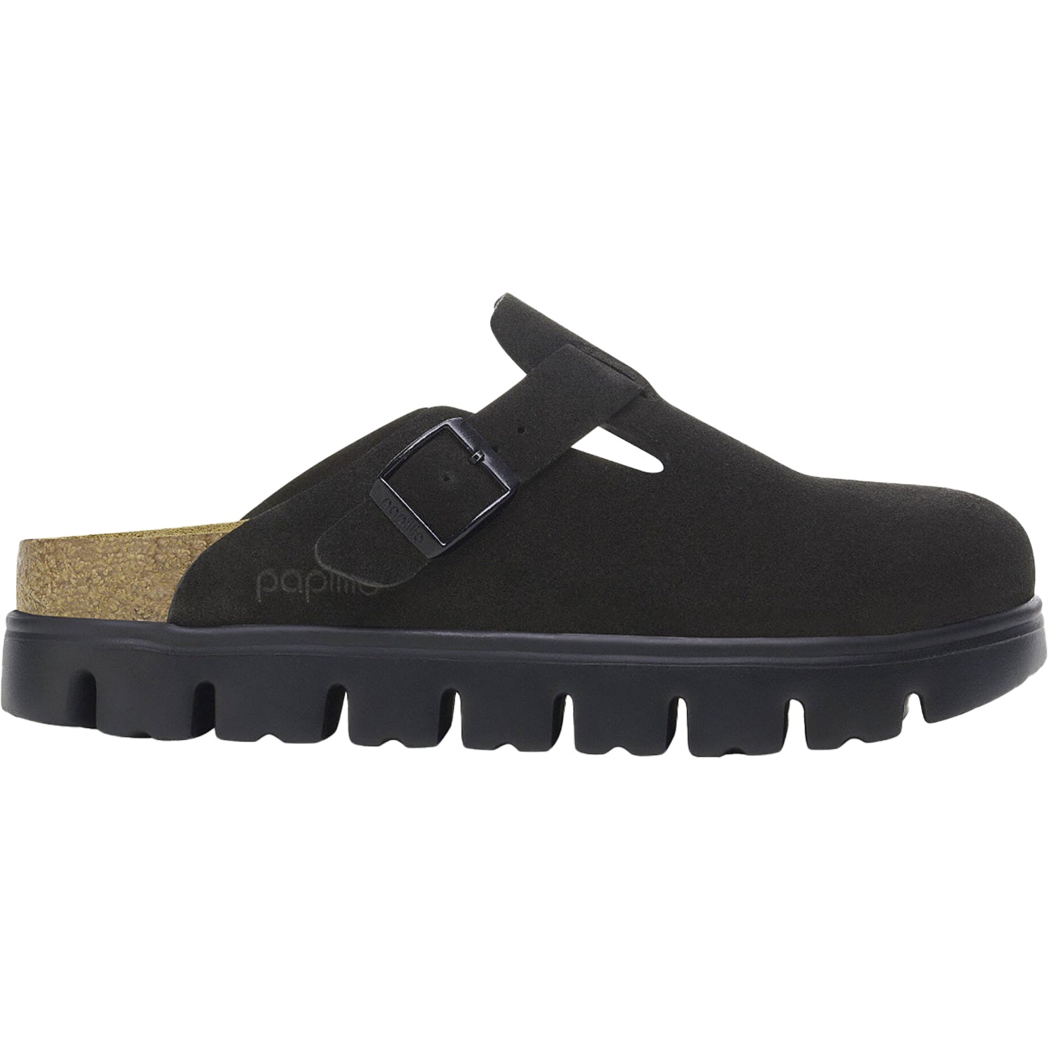 Womens Birkenstock Women's Birkenstock Boston Chunky Black Suede Black Suede