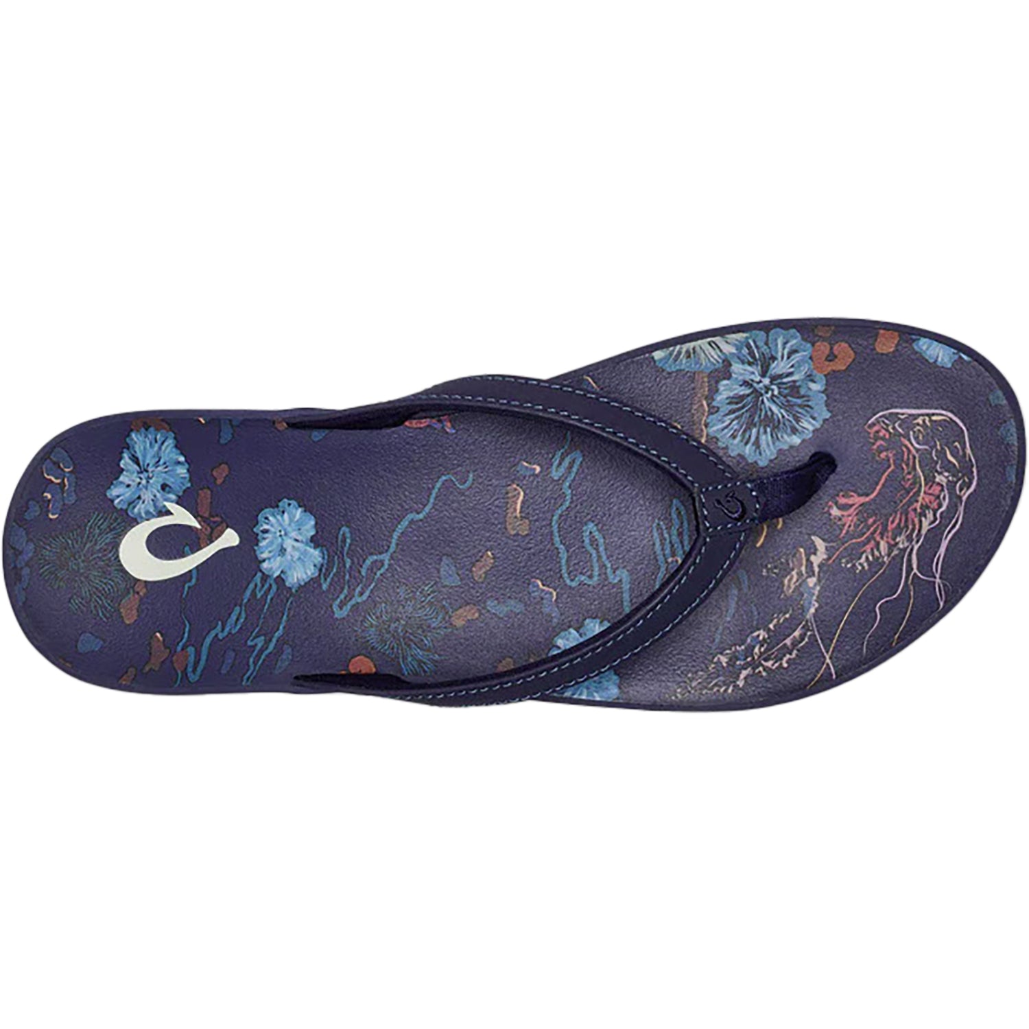 Womens Olukai Women's OluKai Puawe Midnight Navy/Barrier Reef Synthetic Midnight Navy/Barrier Reef Synthetic