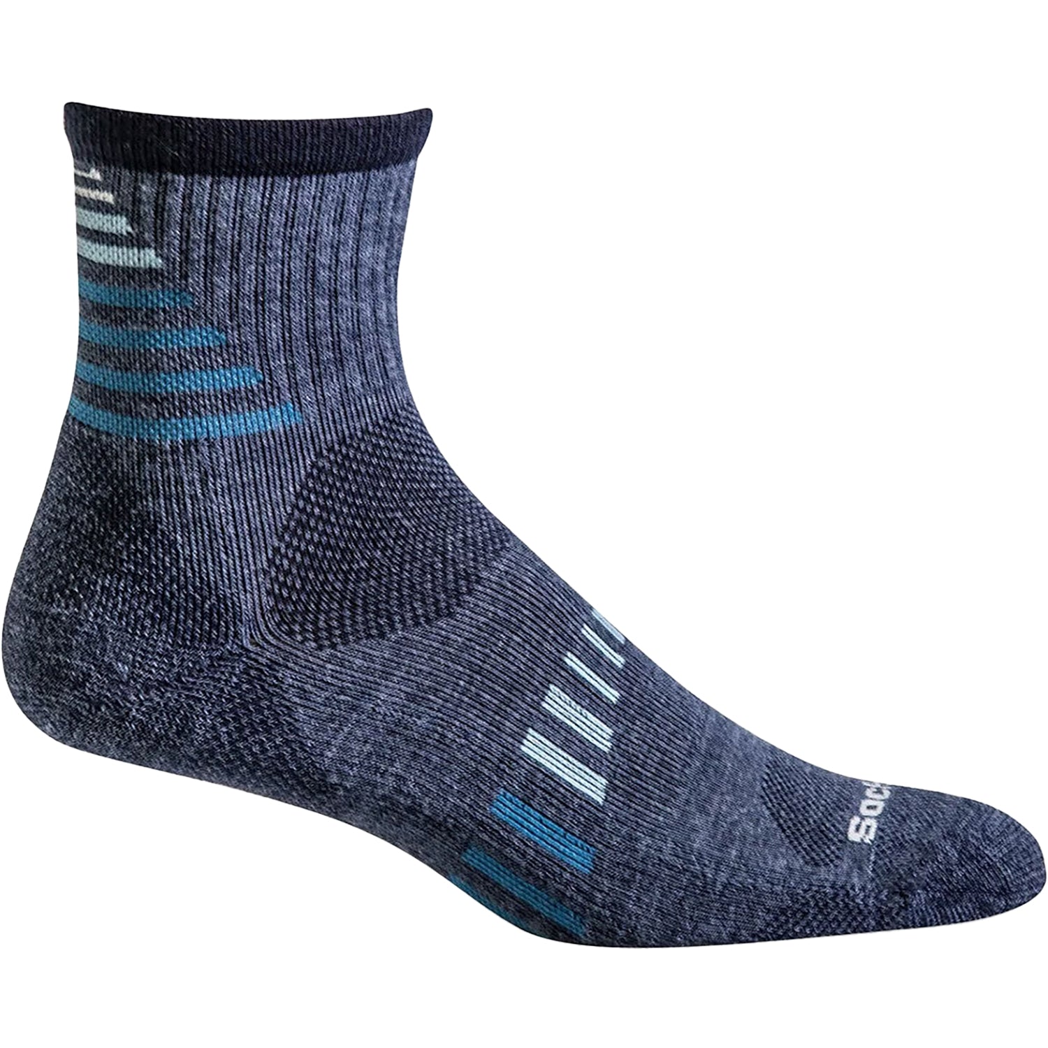 Mens Sockwell Men's Sockwell 15-20 mmHg Ascend II Quarter Denim Denim