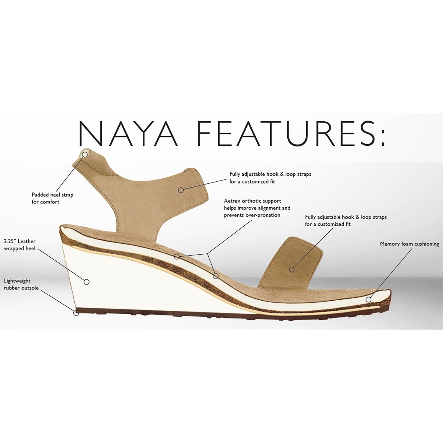 Womens Aetrex Women's Aetrex Naya White Leather White Leather