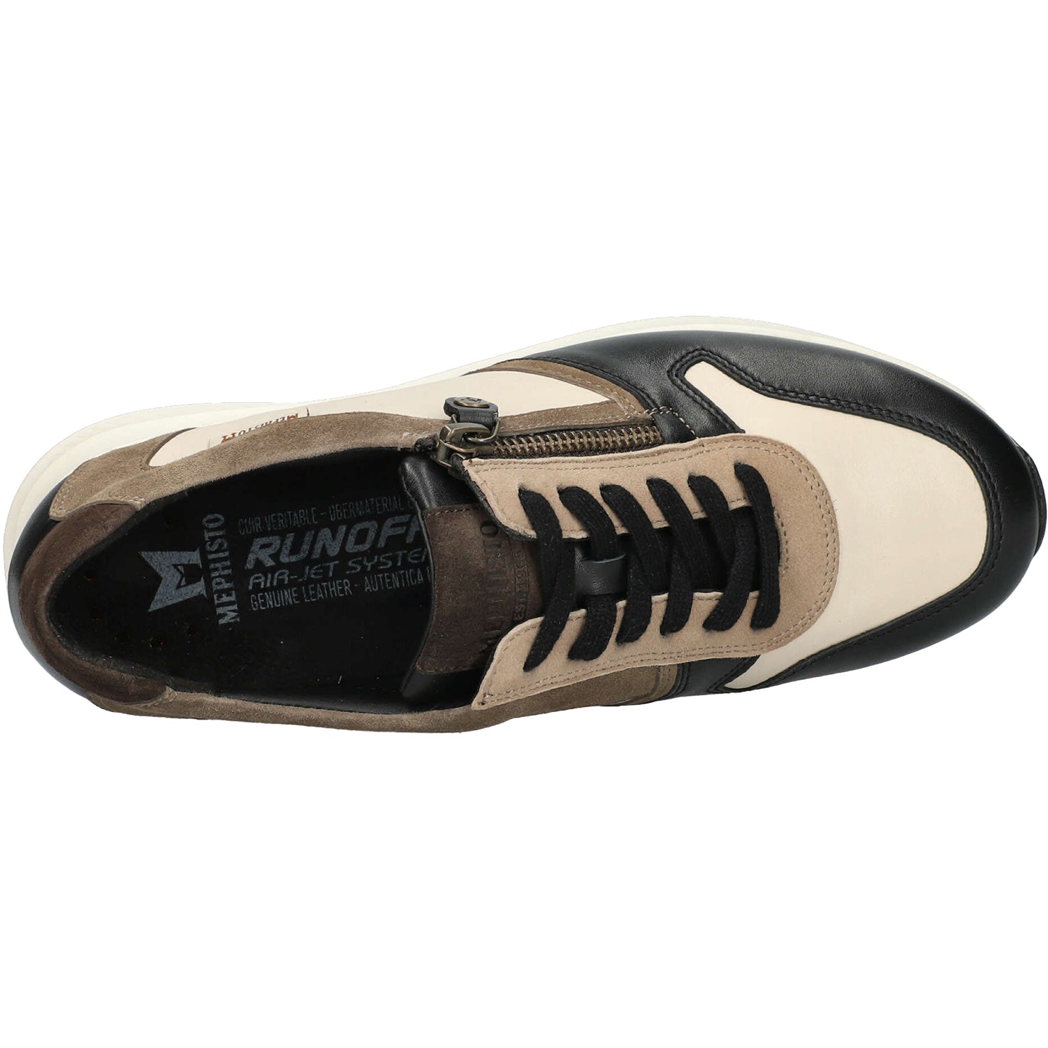 Womens Mephisto Women's Mephisto Kim Black/Fog Grained Leather Black/Fog