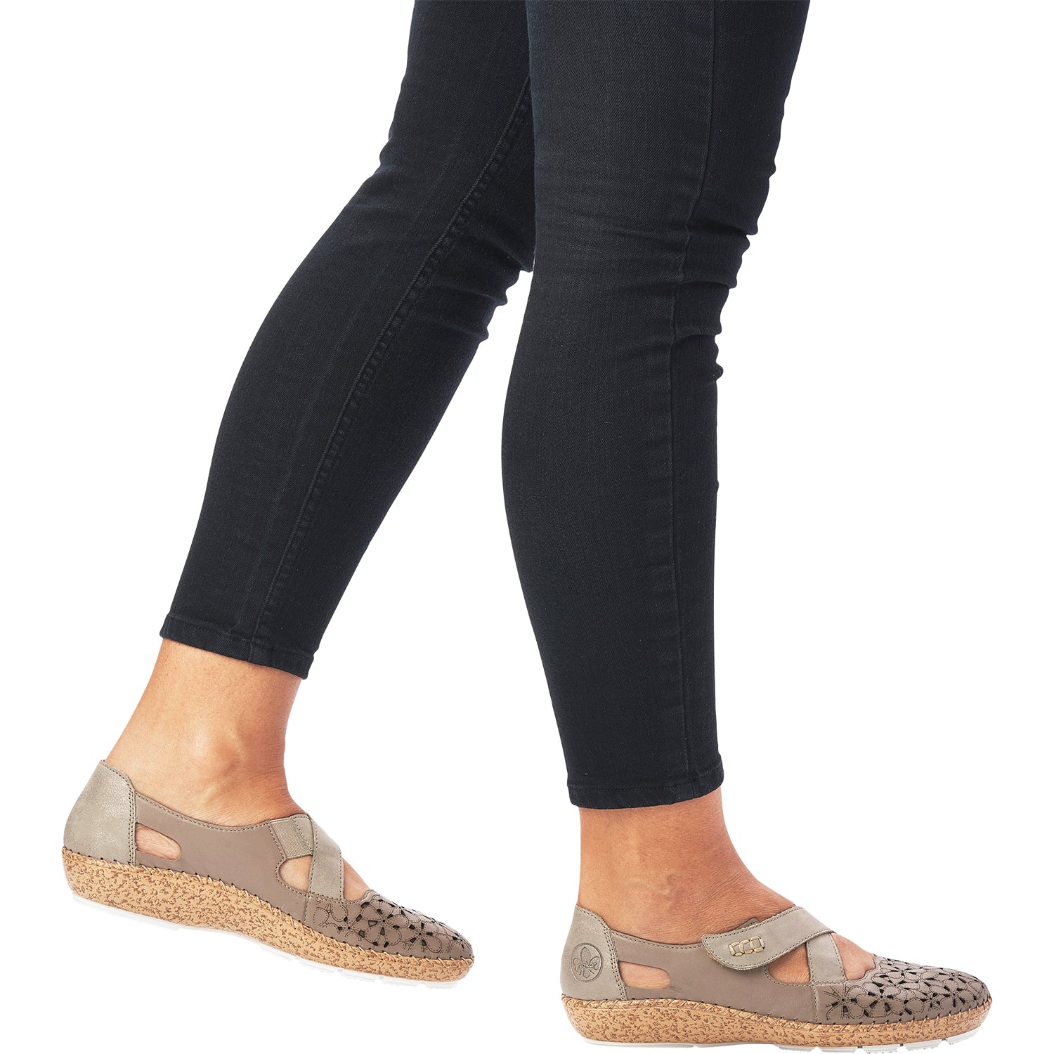 Womens Rieker Women's Rieker 44856-64 Cindy 56 Seal/Altgold Leather Seal/Altgold Leather