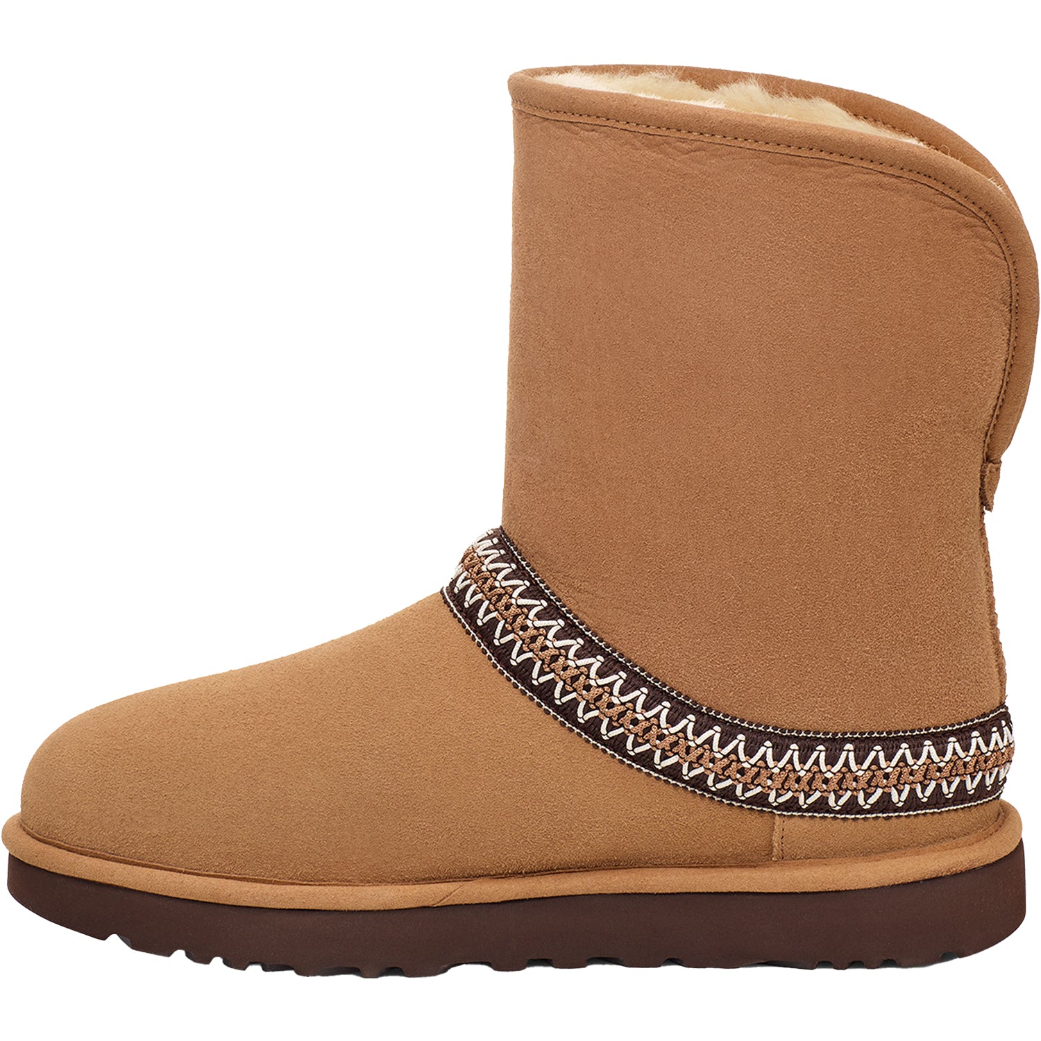 Womens Ugg Women's UGG Classic Short Crescent Chestnut Suede Chestnut Suede