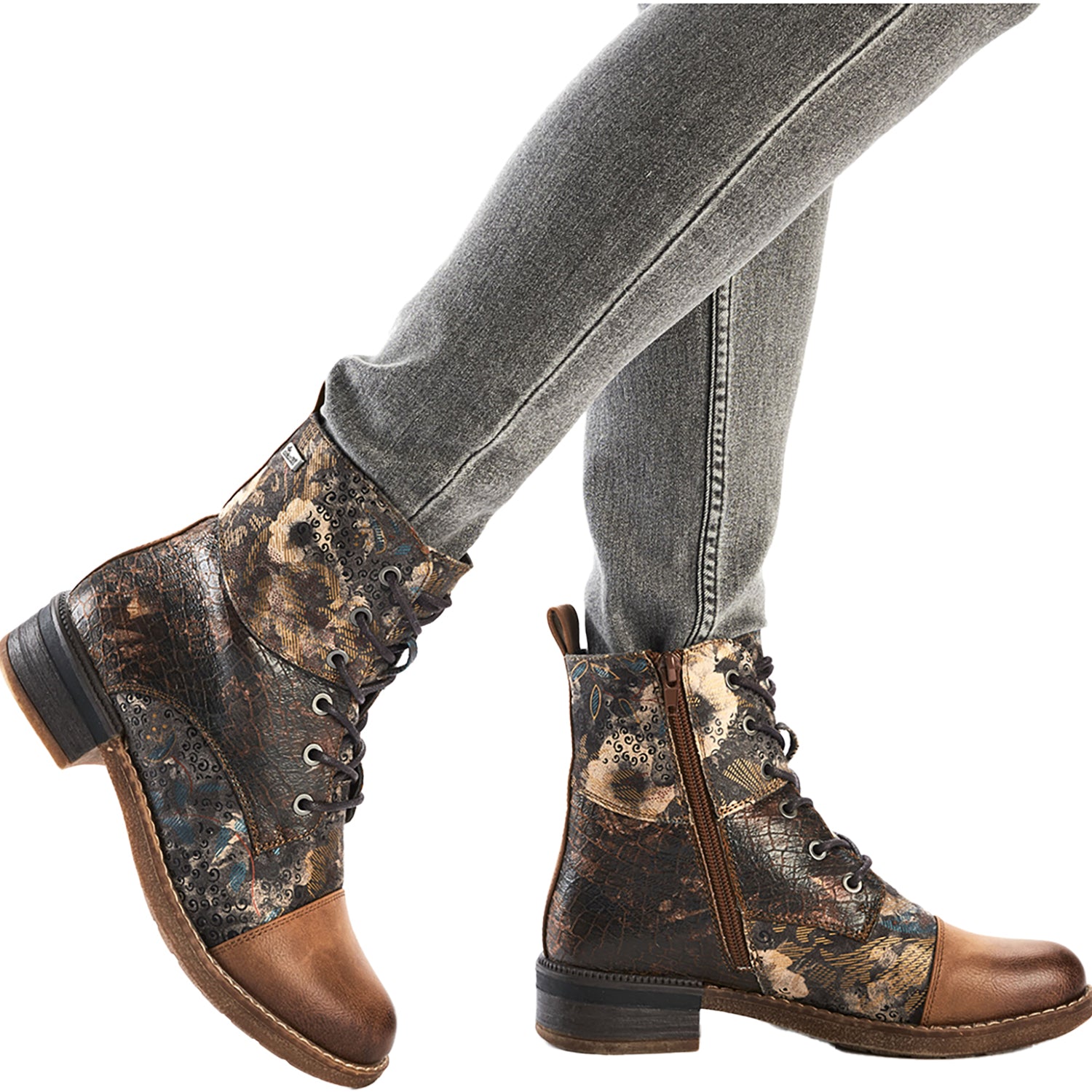 Womens Rieker Women's Rieker 94611-90 Nuss/Rauch-Multi Synthetic Nuss/Rauch-Multi Synthetic