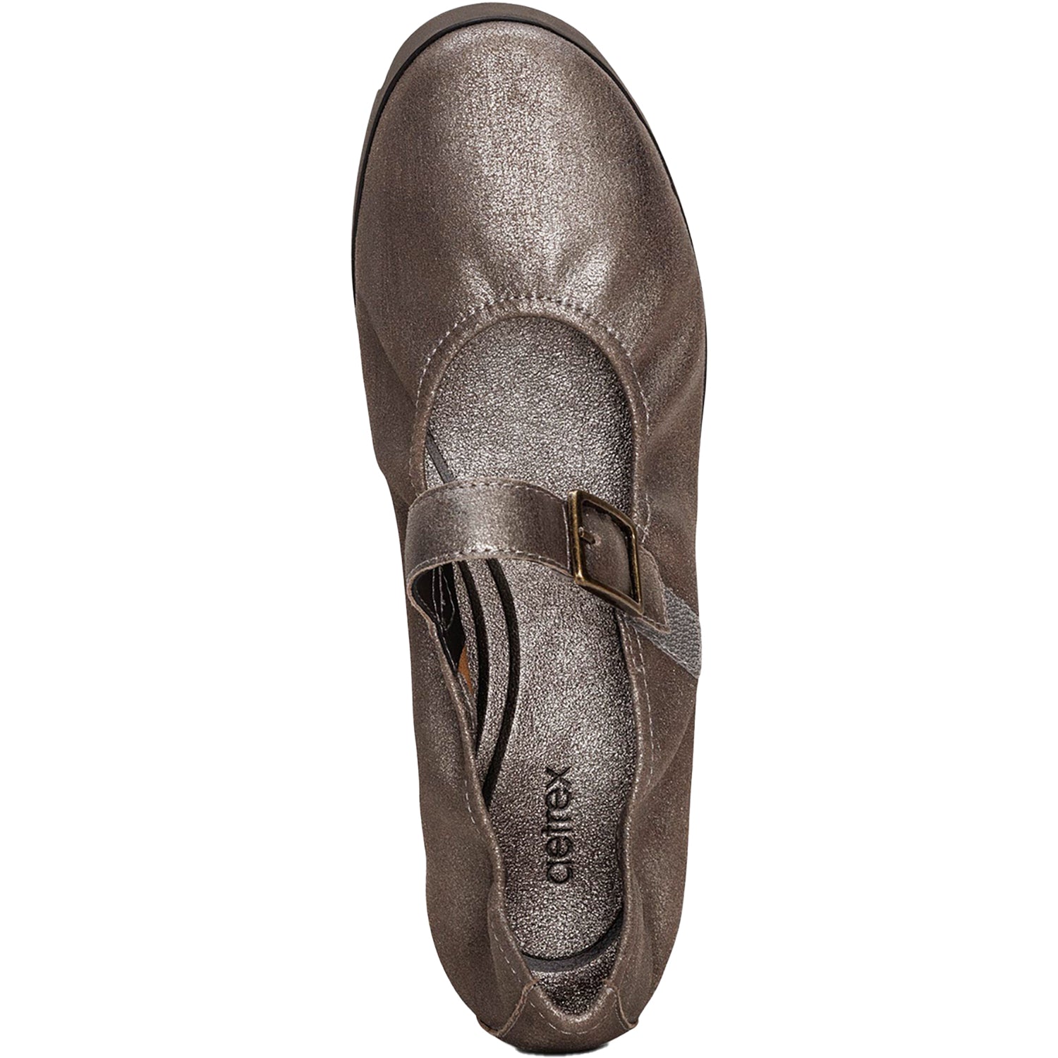 Womens Aetrex Women's Aetrex Joanne Brushed Silver Leather Brushed Silver Leather
