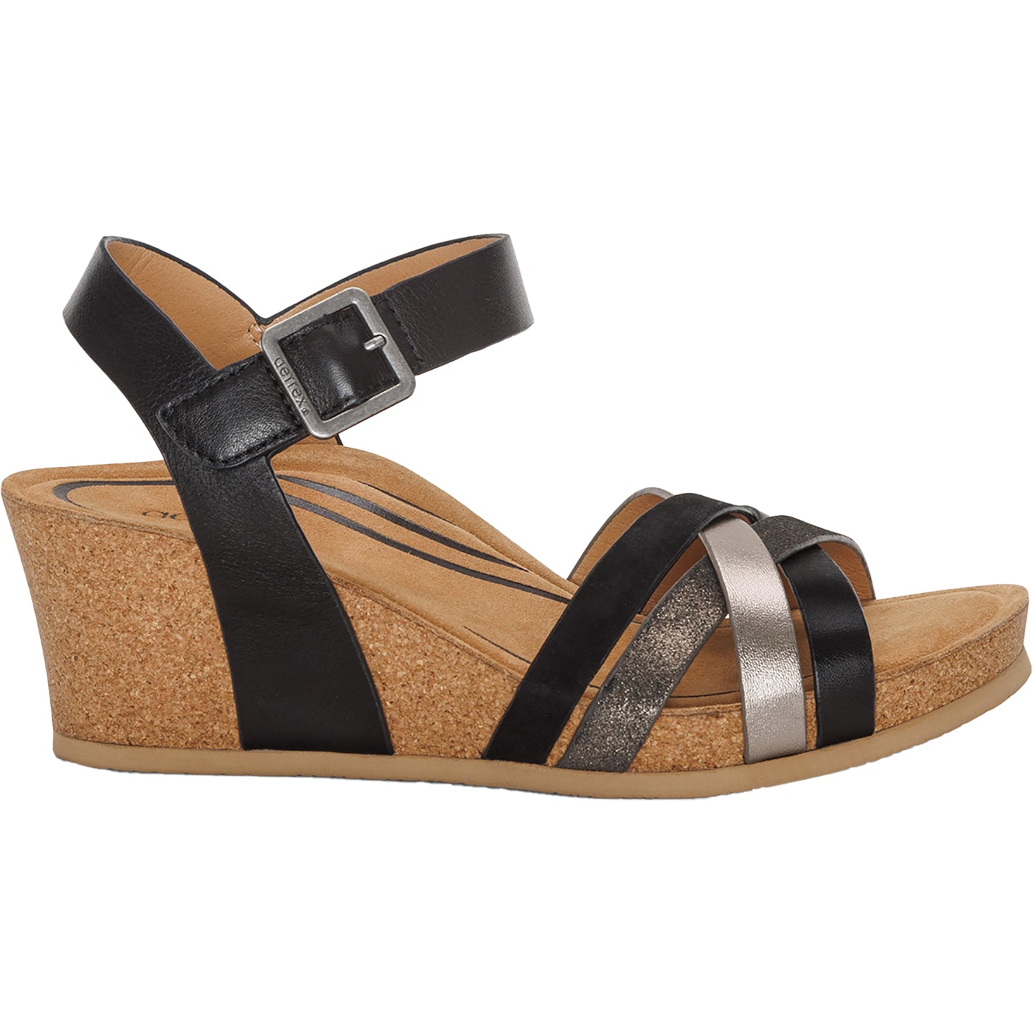 Womens Aetrex Women's Aetrex Noelle Black Multi Leather Black Multi Leather