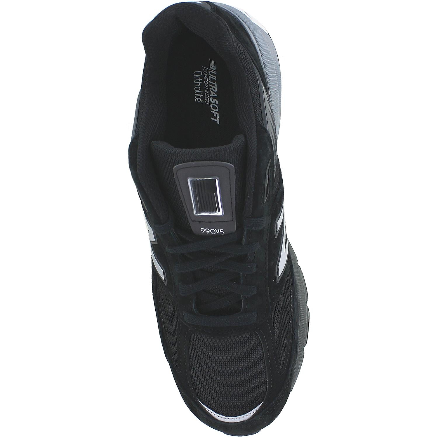 Mens New balance Men's New Balance M990BK5 Running Shoes Black/Silver Suede/Mesh Black/Silver Suede/Mesh