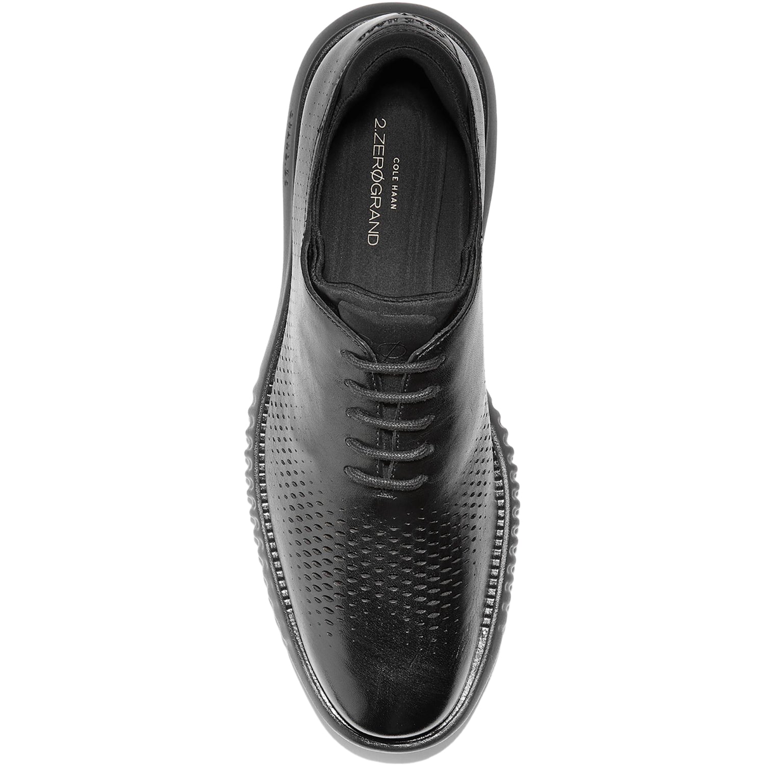 Mens Cole haan Men's Cole Haan 2.ZERØGRAND Laser Wingtip Black Leather Black Leather