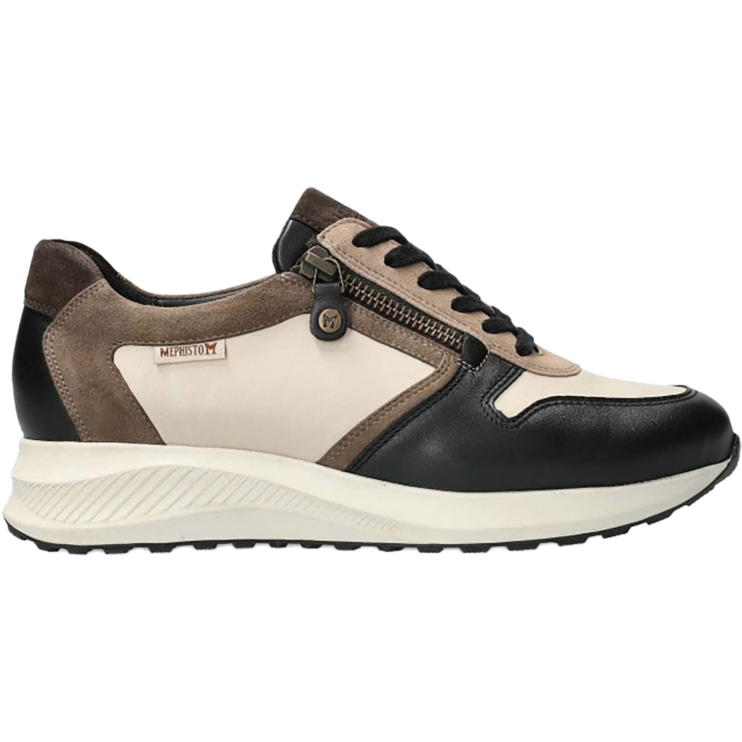 Womens Mephisto Women's Mephisto Kim Black/Fog Grained Leather Black/Fog