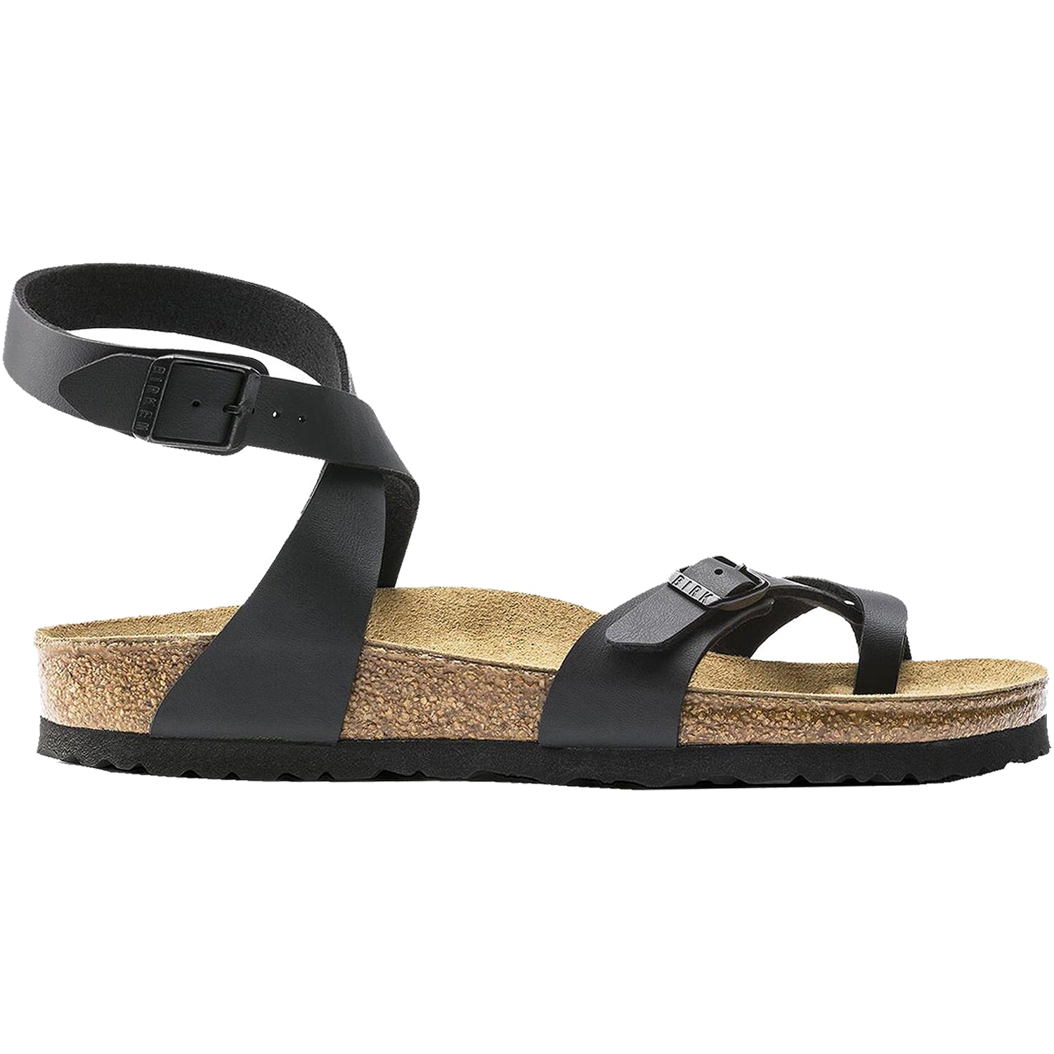 Womens Birkenstock Women's Birkenstock Yara Black Birko-Flor Black Birko-Flor
