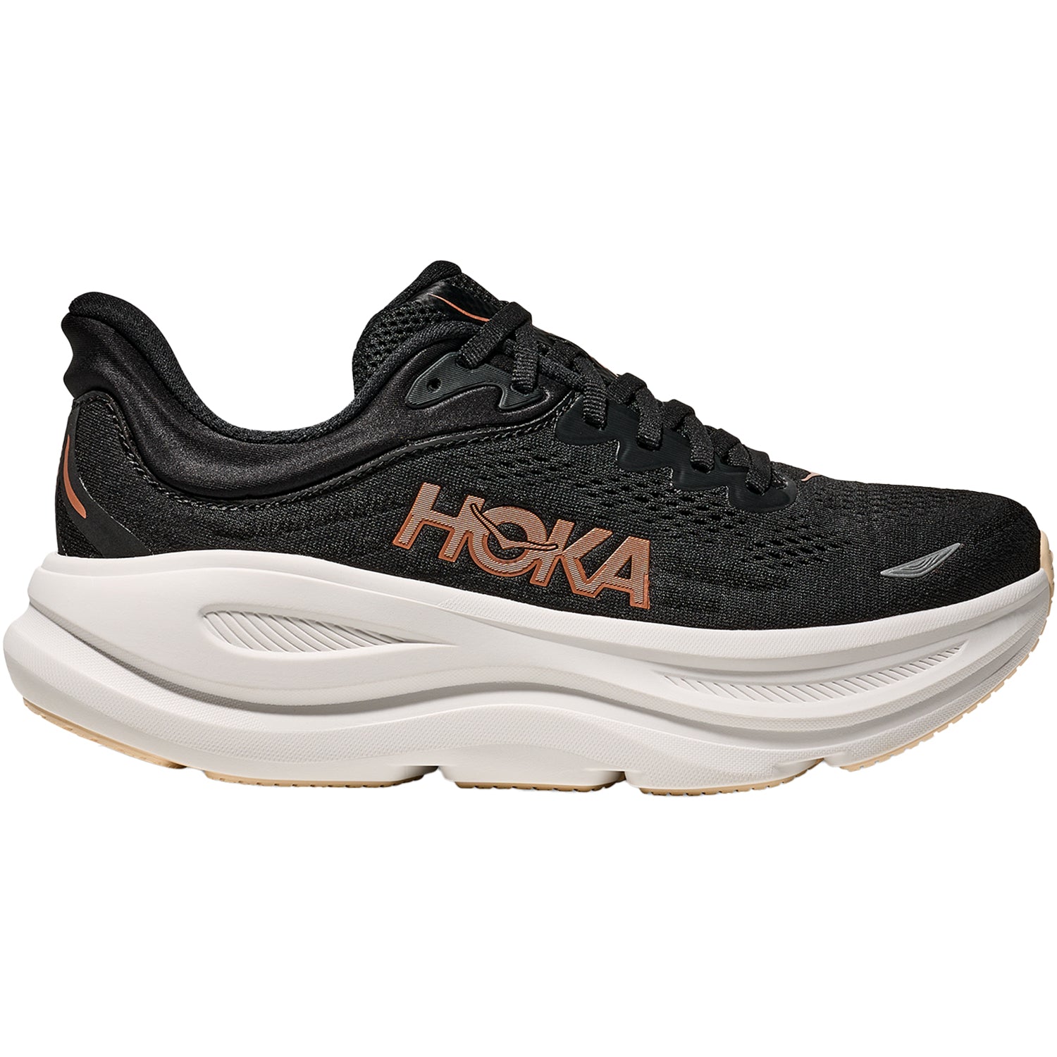 Womens Hoka one one Women's Hoka Bondi 9  Black/Rose Gold Black/Rose Gold