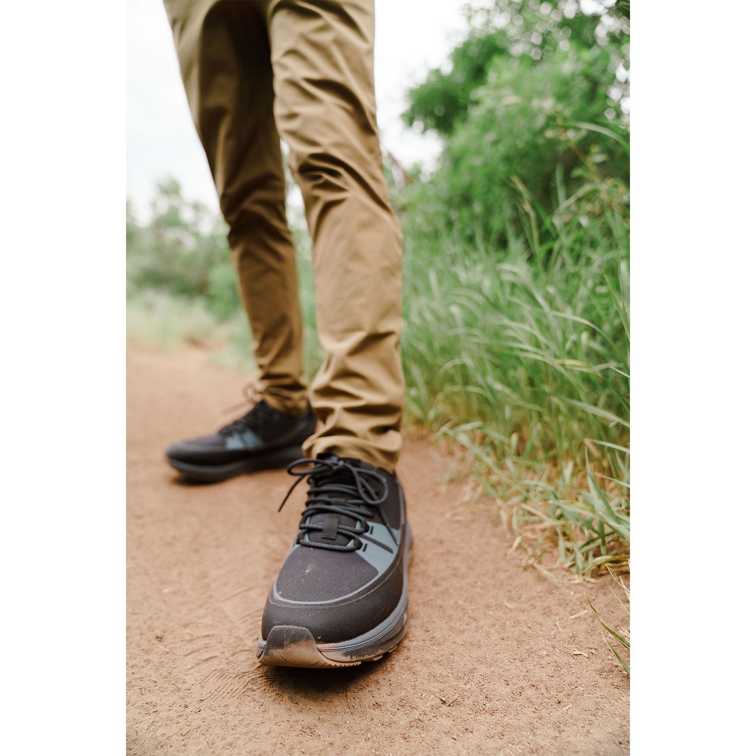 Mens Kizik Men's Kizik London AT Black/Poppyseed Synthetic Black/Poppyseed