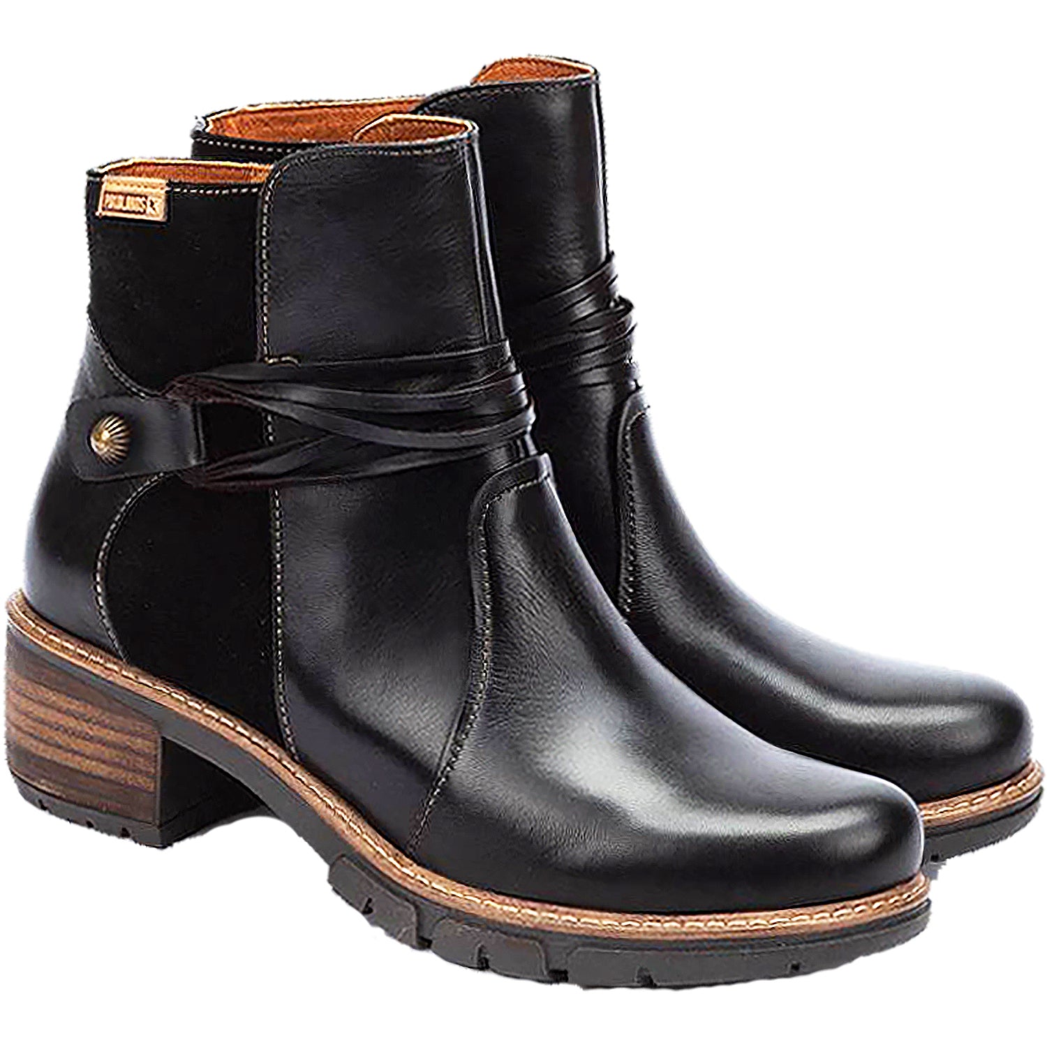 Womens Pikolinos Women's Pikolinos San Sebastian W1T-8906C2 Black Black Leather