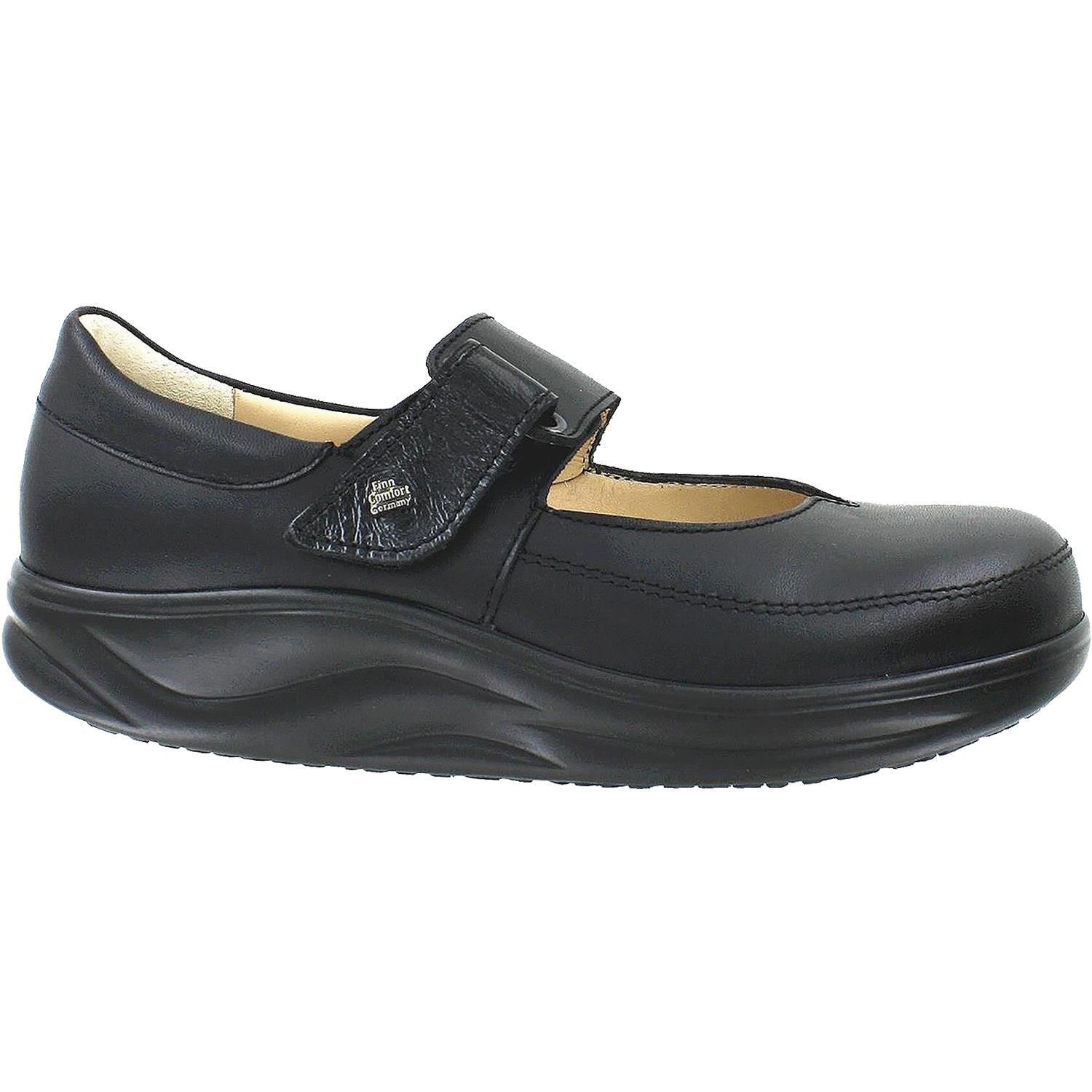 Womens Finn comfort Women's Finn Comfort Finnamic Nagasaki Black Nappa/Patent Leather Black Nappa/Patent Leather