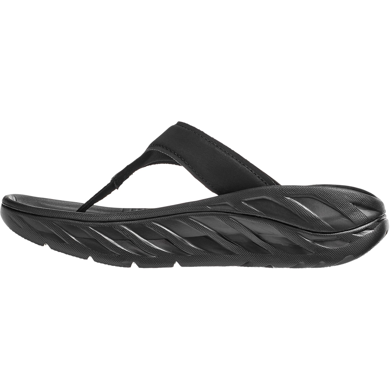 Womens Hoka one one Women's Hoka Ora Recovery Flip Black/Dark Gull Grey Fabric Black/Dark Gull Grey Fabric