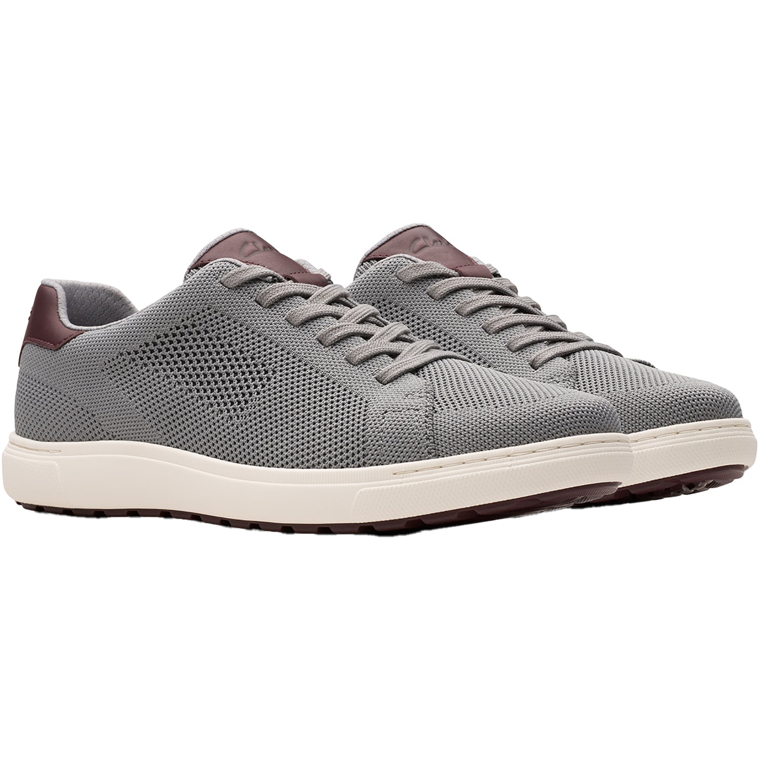 Mens Clarks Men's Clarks Mapstone Lace Grey Knit Grey Knit