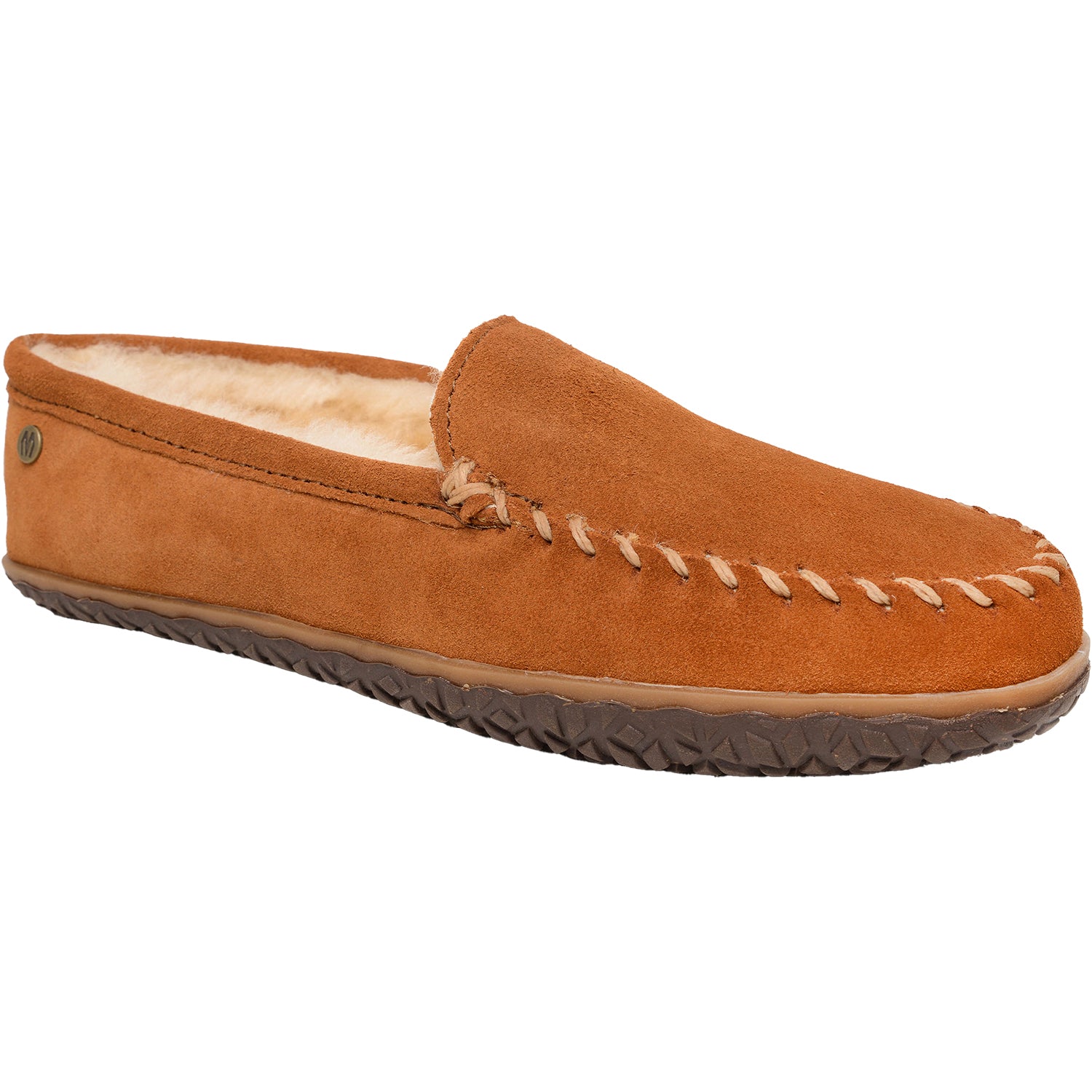 Mens Minnetonka Men's Minnetonka Sheepskin Tobie Brown W/R Suede Brown W/R Suede