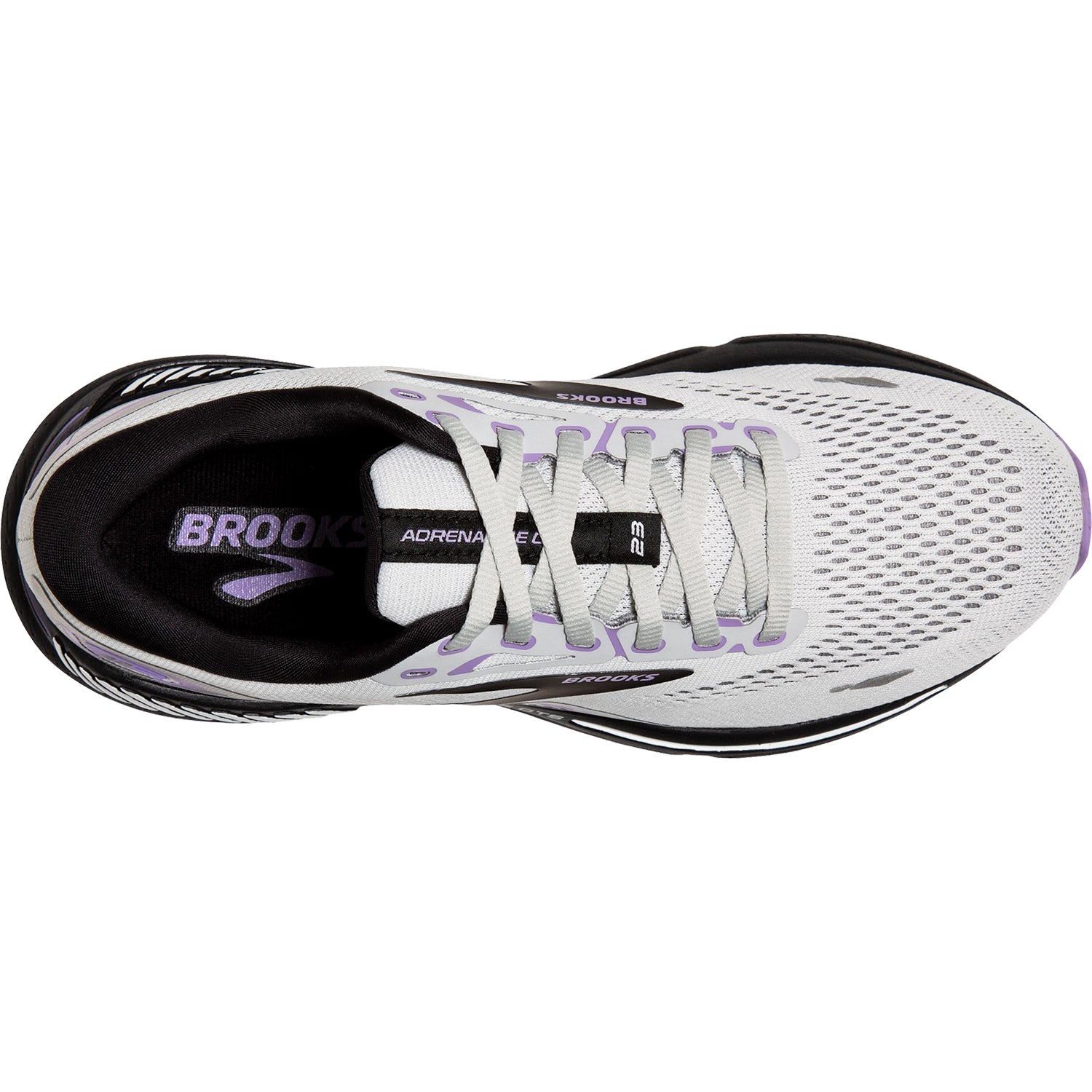 Womens Brooks Women's Brooks Adrenaline GTS 23 Grey/Black/Purple Mesh Grey/Black/Purple Mesh
