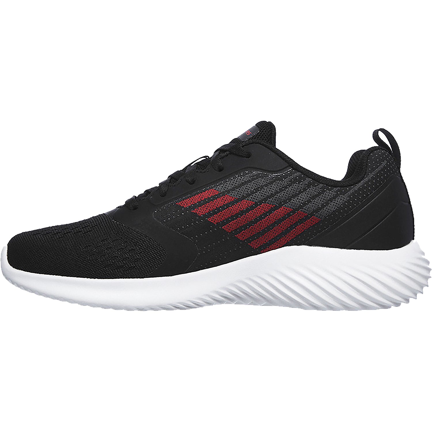 Mens Skechers Men's Skechers Bounder Verkona Black Knit Fabric Black Knit Fabric