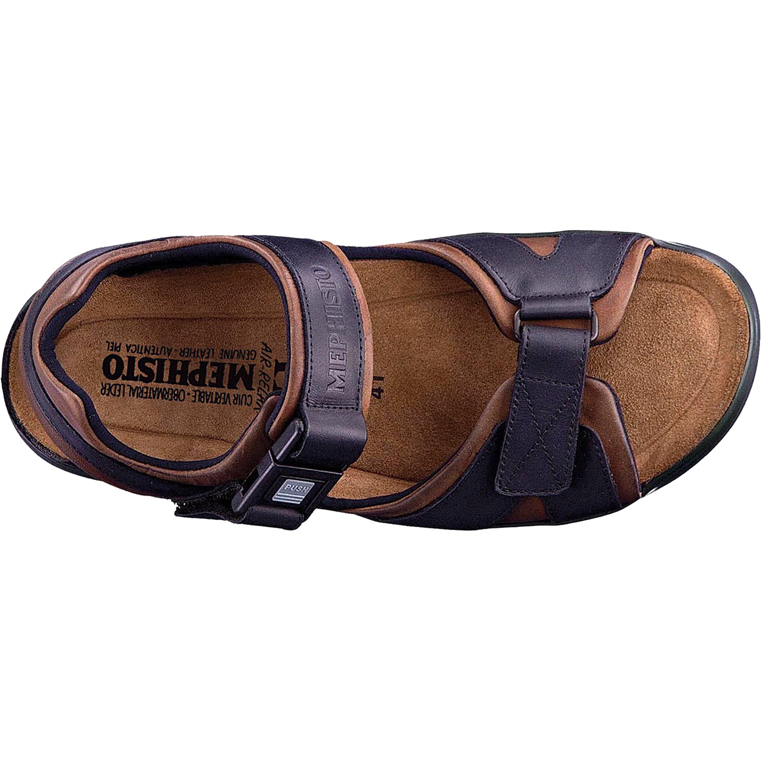 Mens Mephisto Men's Mephisto Shark Brown/Black Leather Brown/Black Leather