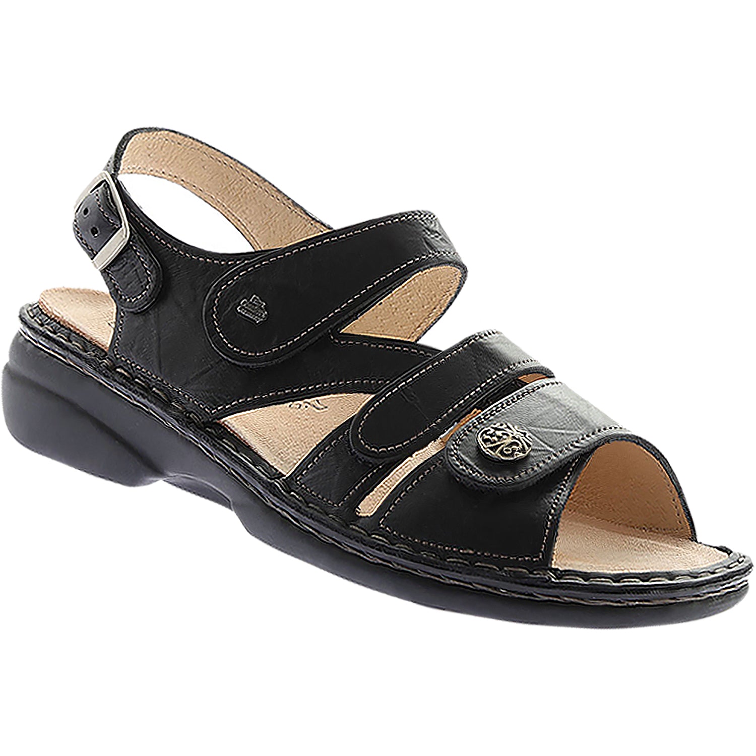 Womens Finn comfort Women's Finn Comfort Gomera Soft Black Leather Black Leather