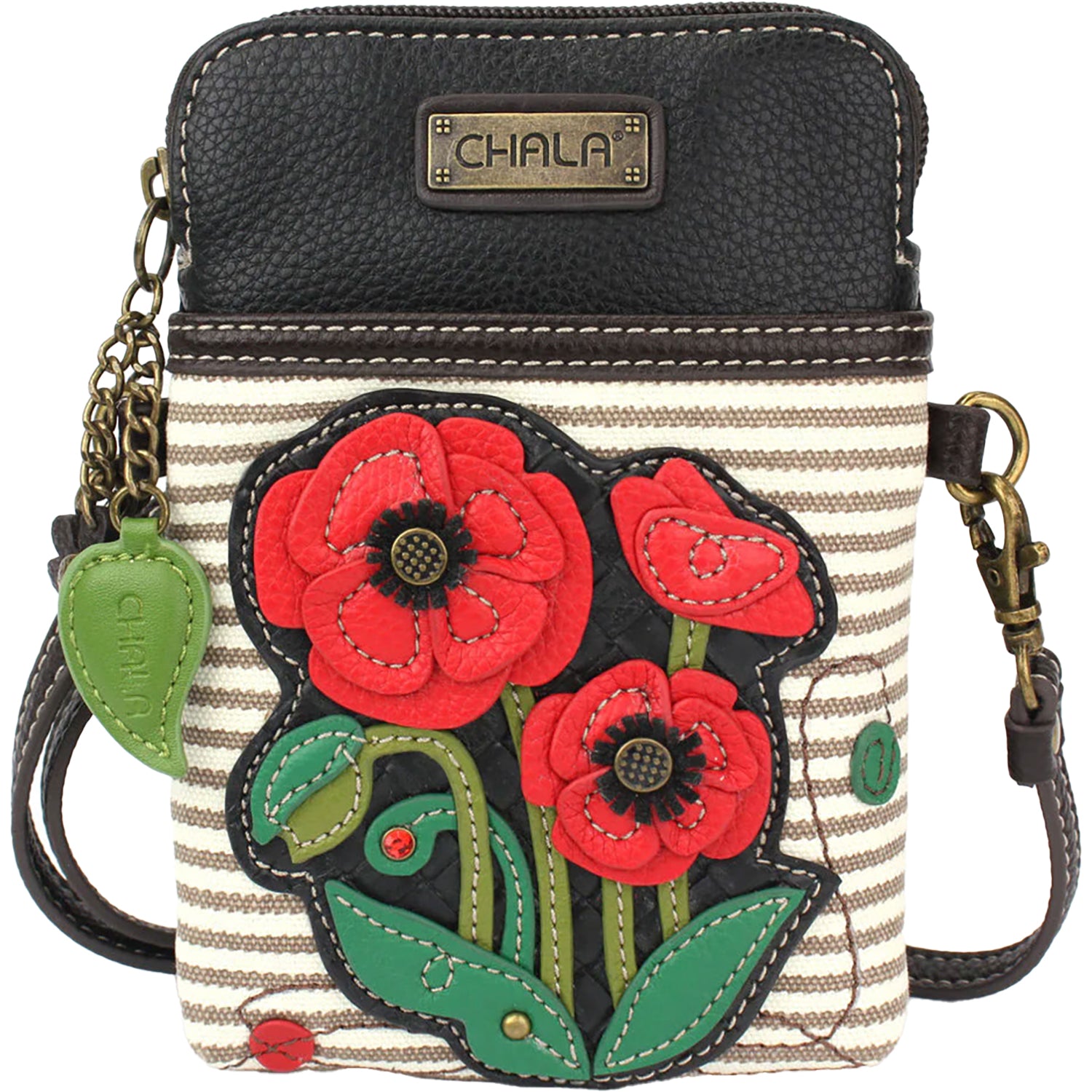 Unisex Chala Chala Red Poppy Cellphone Xbody Gray Stripe Synthetic Gray Stripe Synthetic