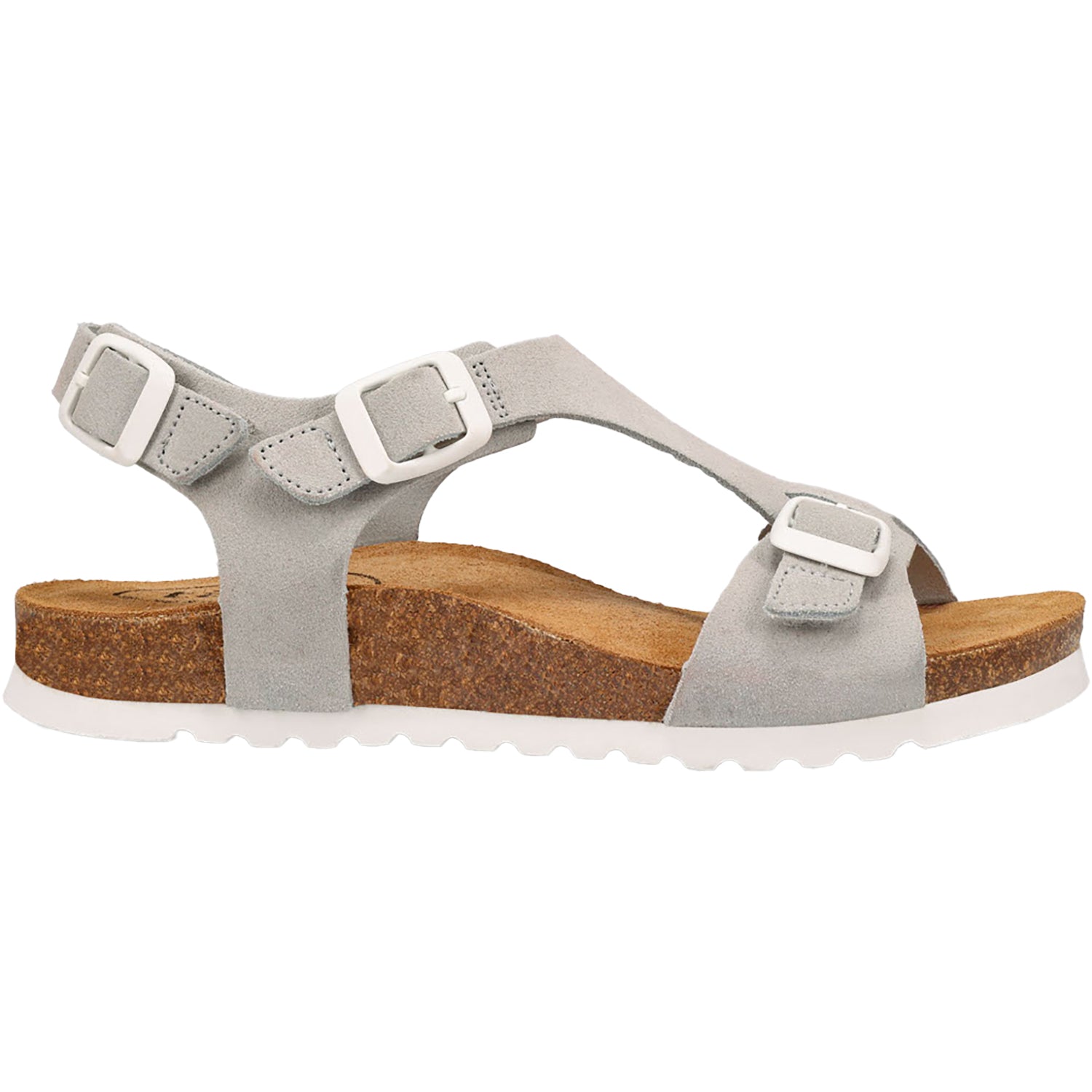 Womens Taos Women's Taos MVP Light Grey/White Buckle Suede Light Grey/White Buckle