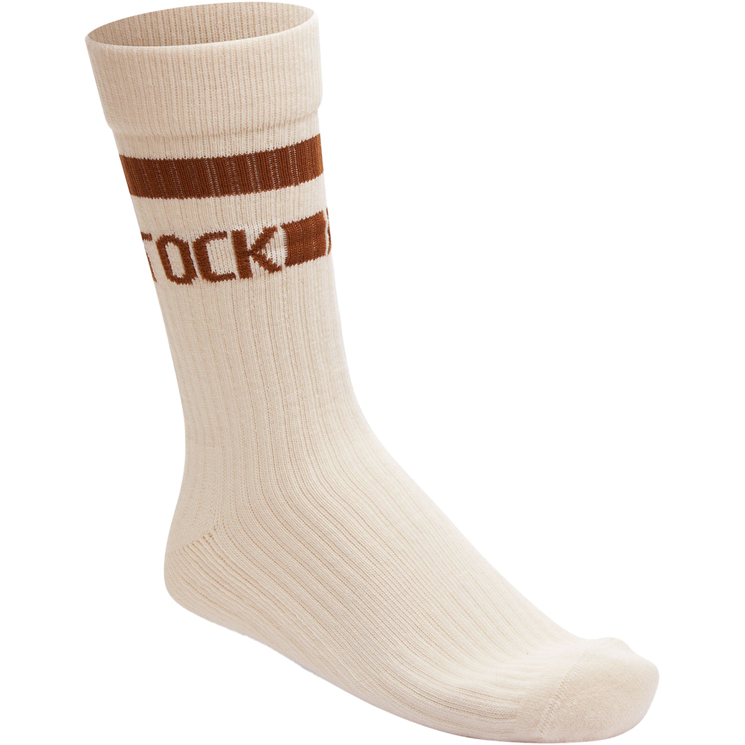 Womens Birkenstock Women's Birkenstock Cotton Crew Stripe Eggshell Eggshell