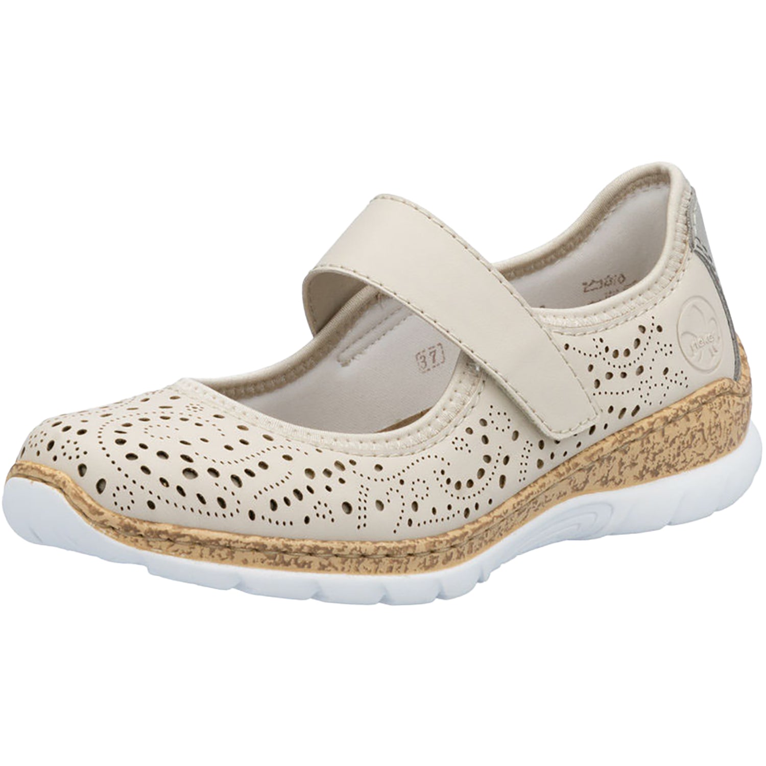 Womens Rieker Women's Rieker N4299-60 Perle/Cement/Cream Synthetic Stretch Nubuck Perle/Cement/Cream