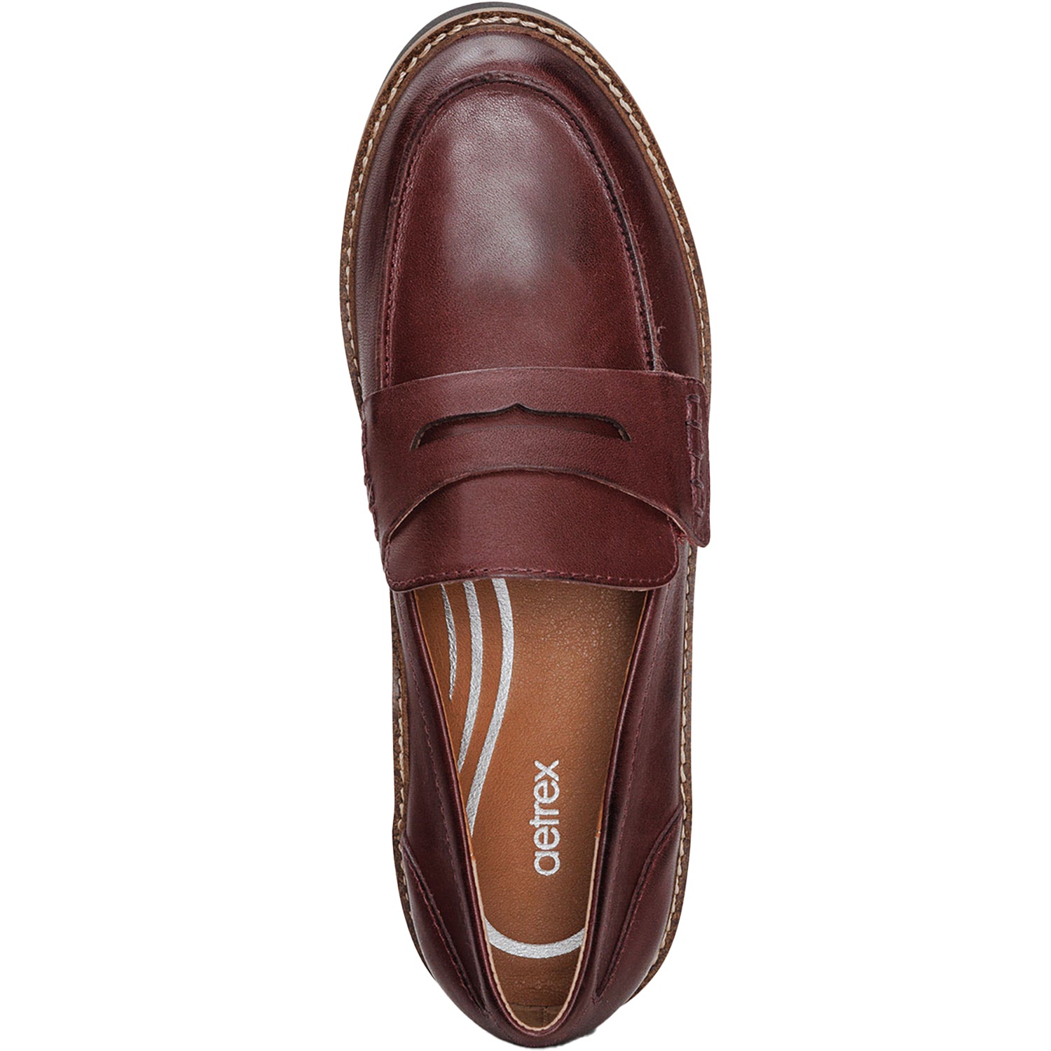 Womens Aetrex Women's Aetrex Collette Burgundy Leather Loafer Burgundy