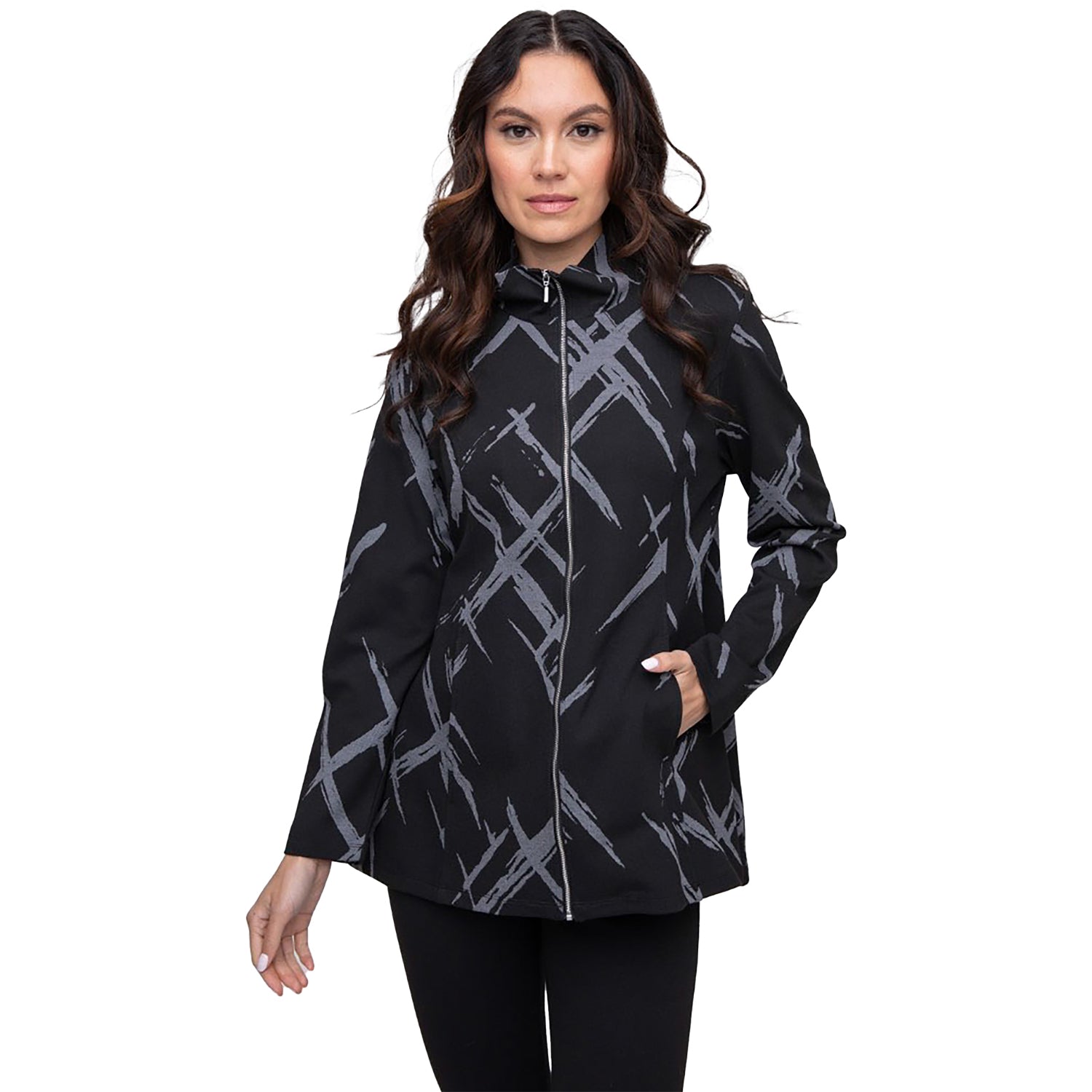Womens Olivia by habitat Women's Olivia by Habitat Stella Jacket Black Jacquard Black Jacquard