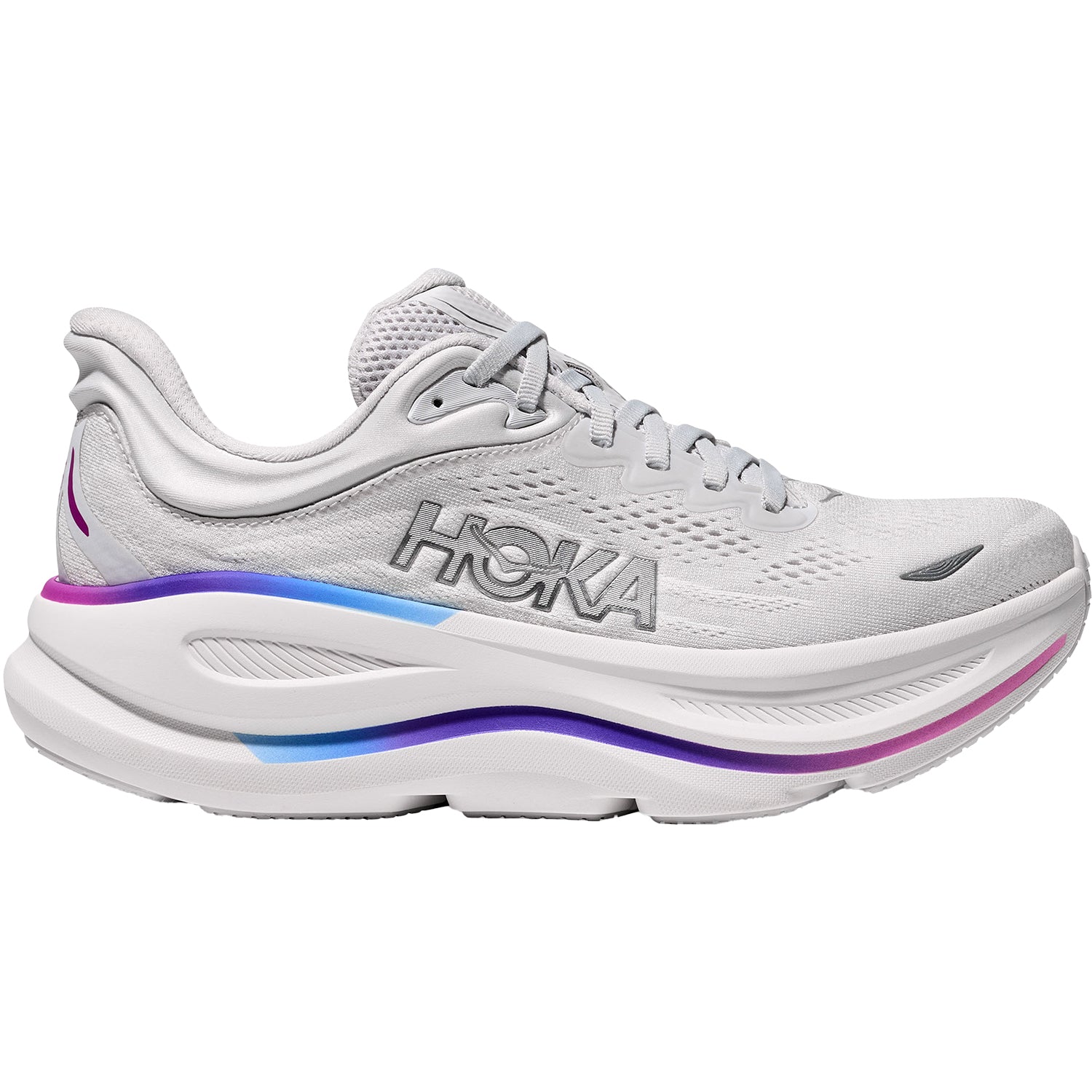Womens Hoka one one Women's Hoka Bondi 9 Cosmic Grey/White Mesh Cosmic Grey/White Mesh