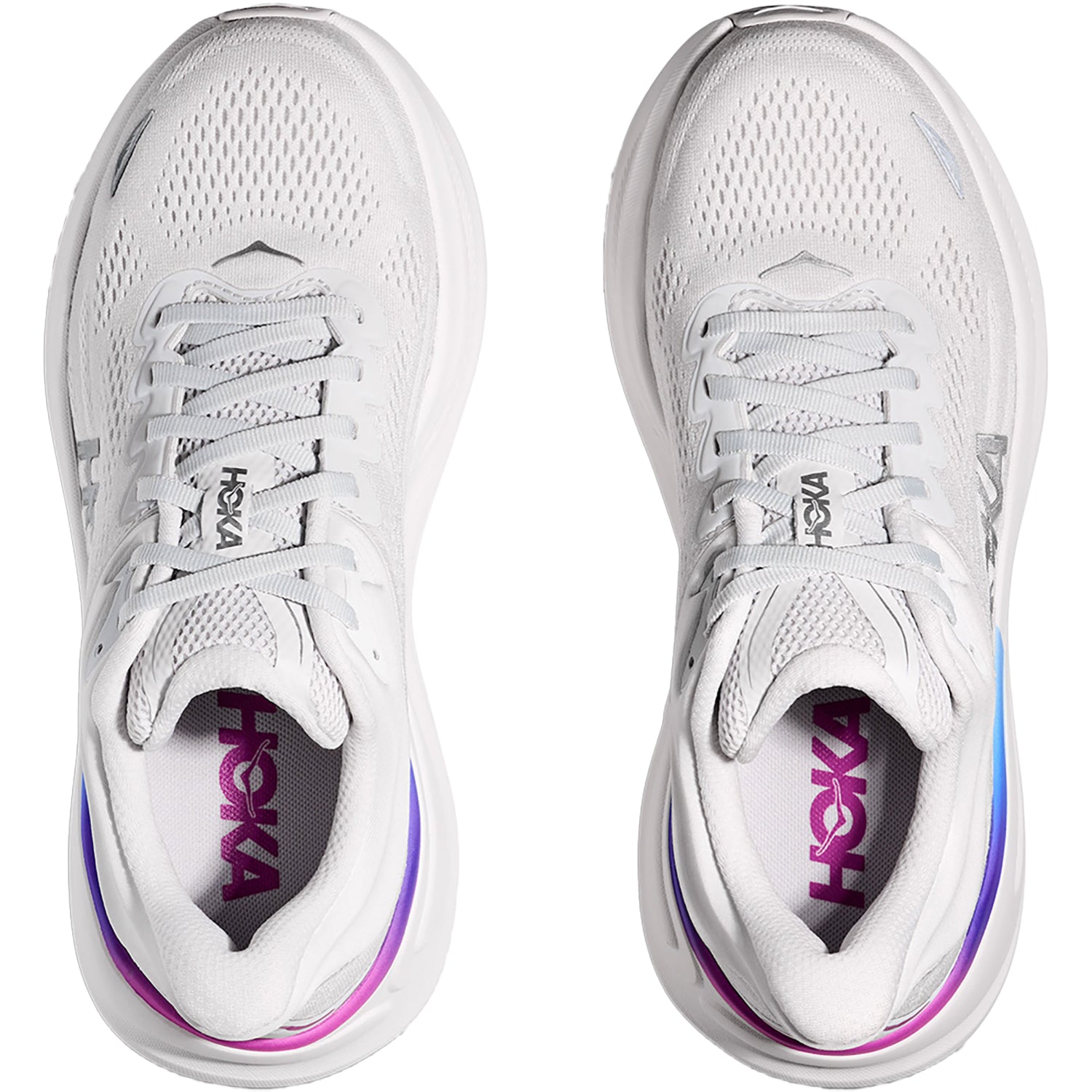 Womens Hoka one one Women's Hoka Bondi 9 Cosmic Grey/White Mesh Cosmic Grey/White Mesh