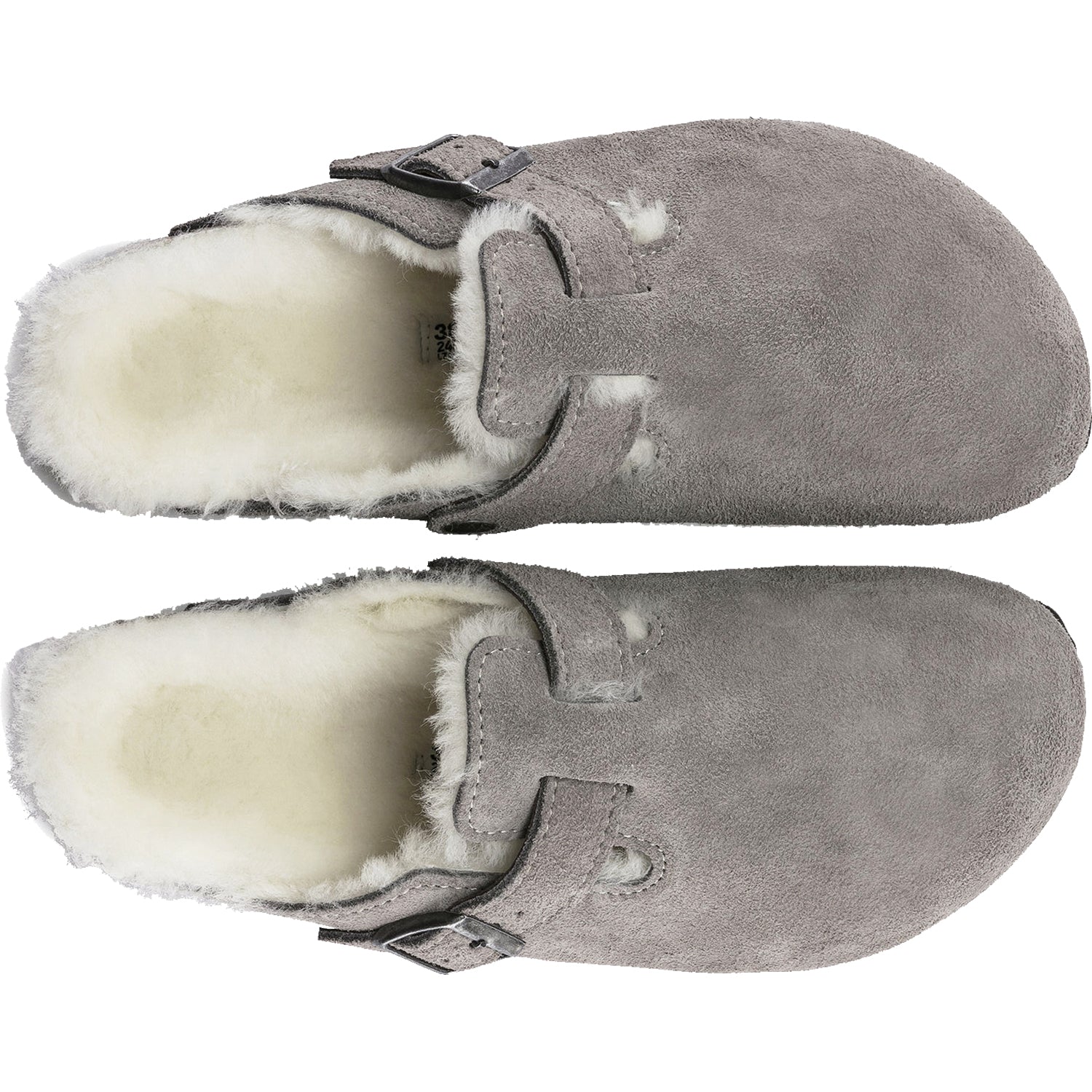 Unisex Birkenstock Unisex Birkenstock Boston Shearling Stone Coin Suede / Natural Shearling Stone Coin Suede