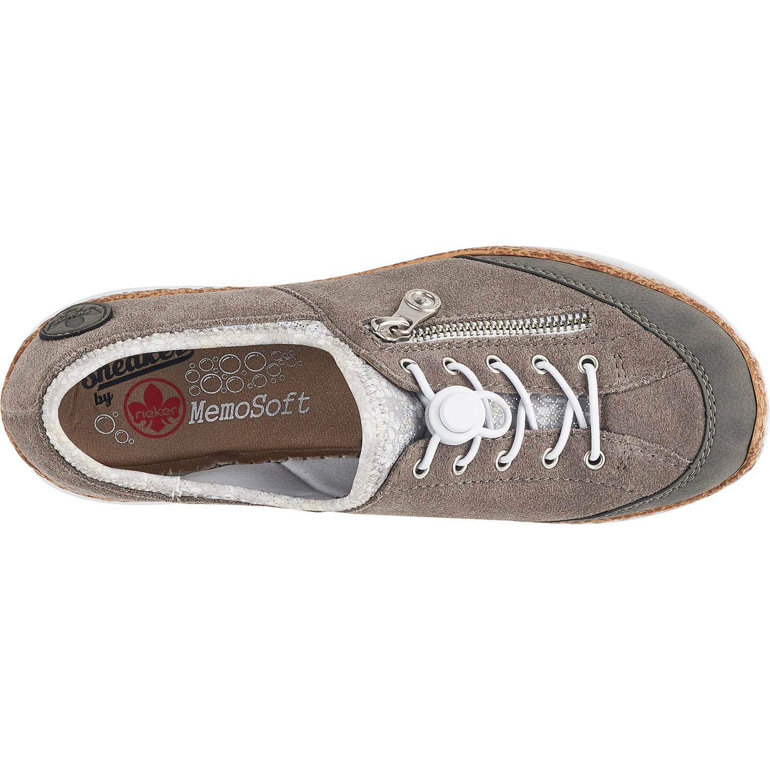Womens Rieker Women's Rieker N42F1-40 Nikita F1 Cement/Dust Silver Suede Cement/Dust Silver Suede