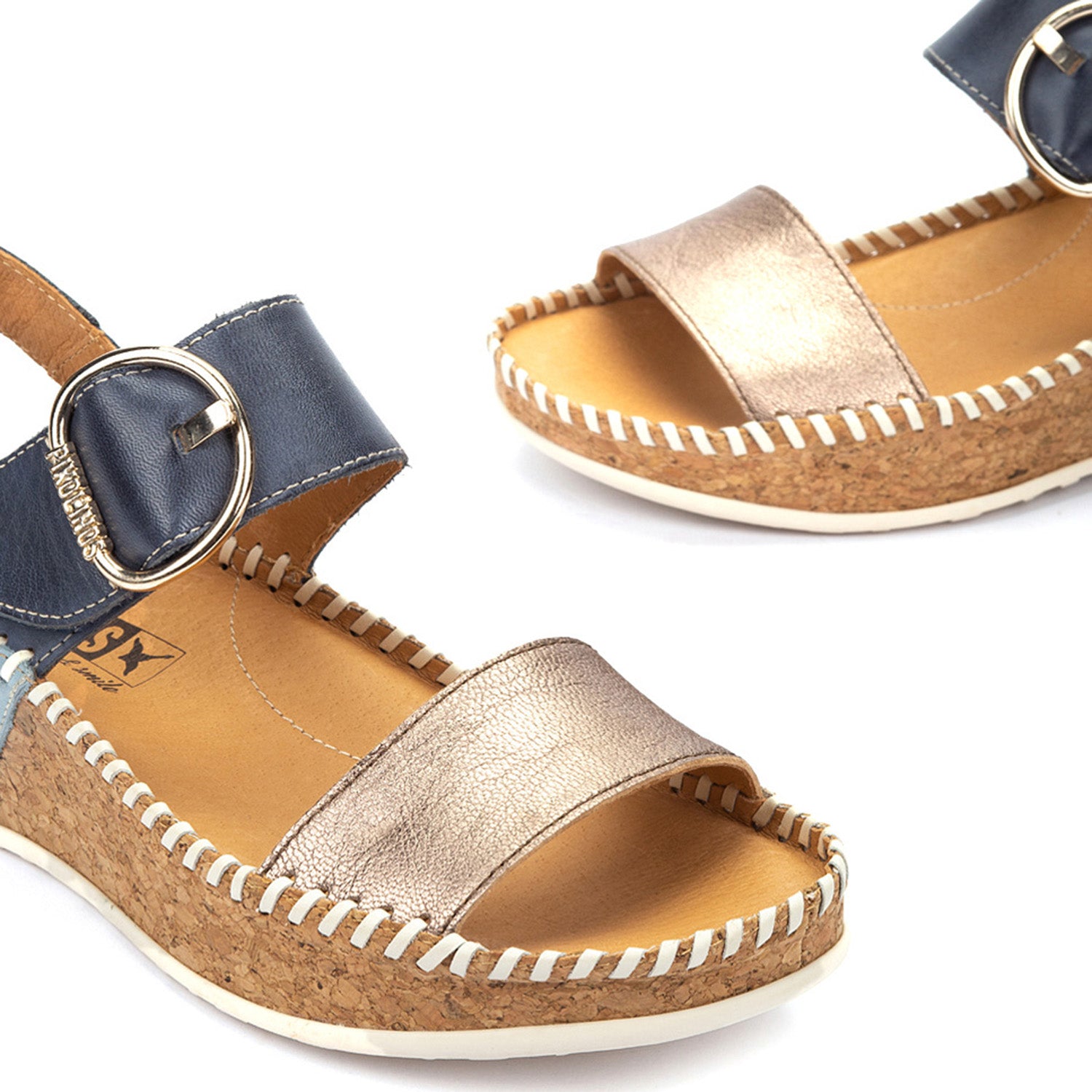 Womens Pikolinos Women's Pikolinos Marina W1C-0709CLC1 Stone/Blue Stone/Blue