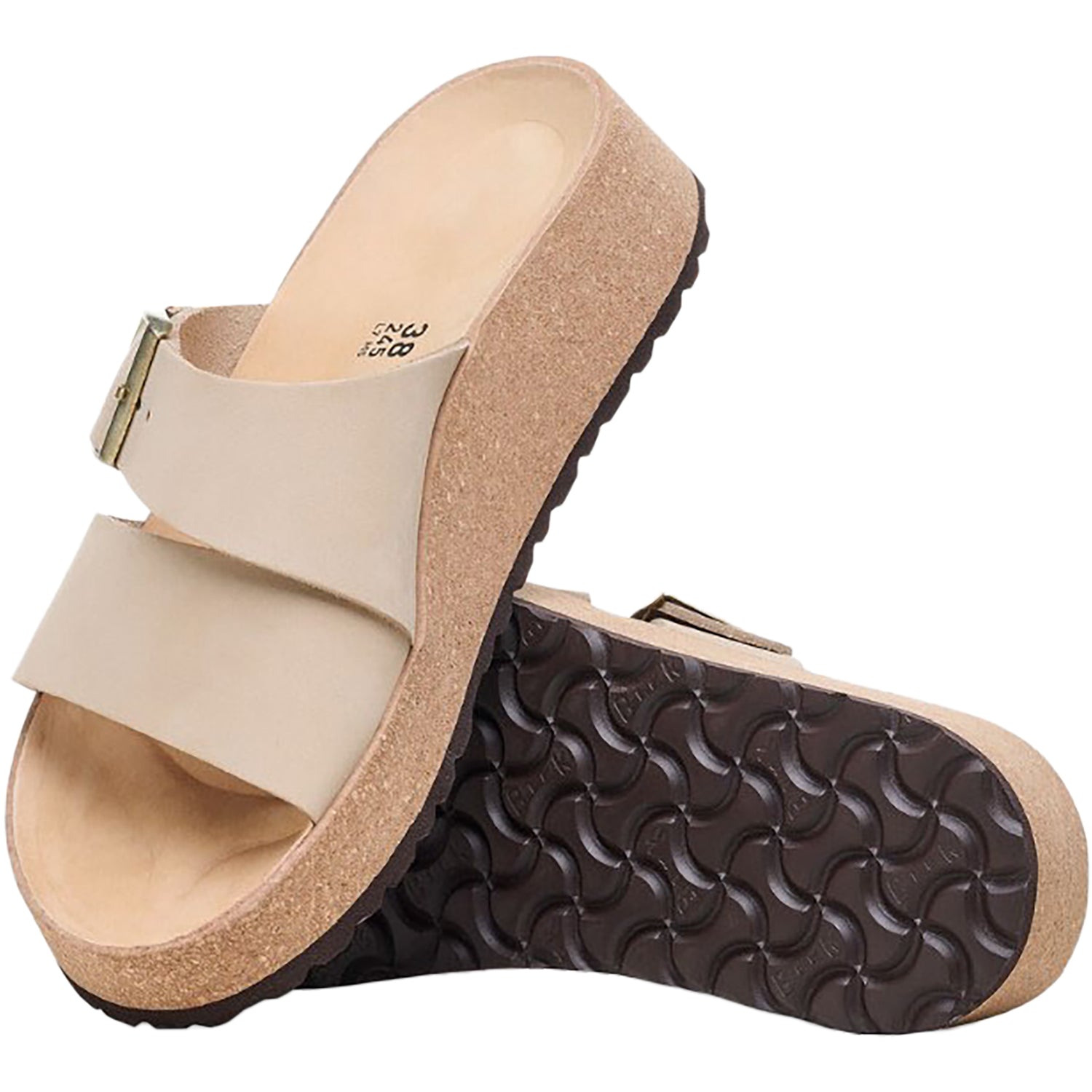 Womens Birkenstock Women's Birkenstock Papillio Almina Sandcastle Nubuck Sandcastle