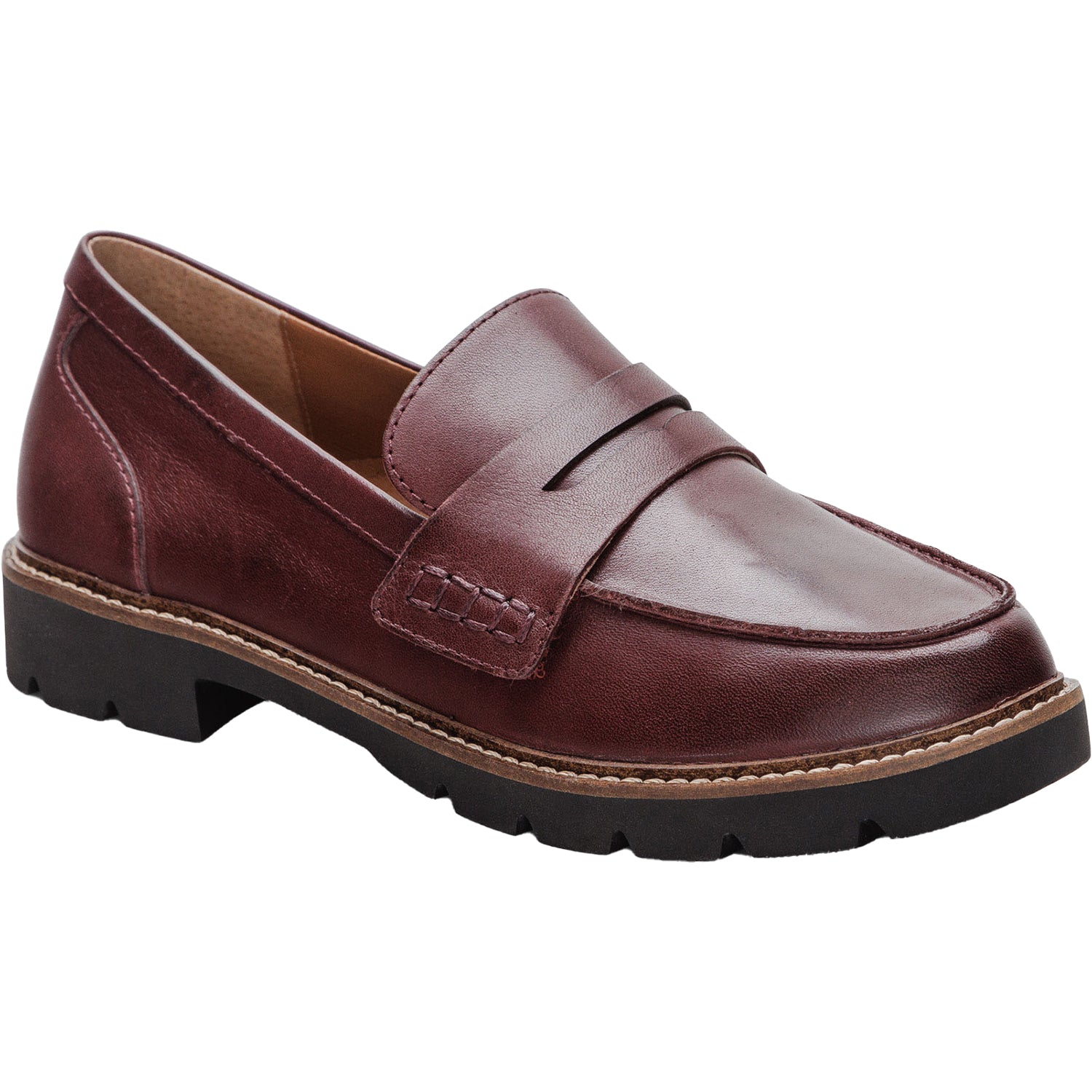 Womens Aetrex Women's Aetrex Collette Burgundy Leather Loafer Burgundy