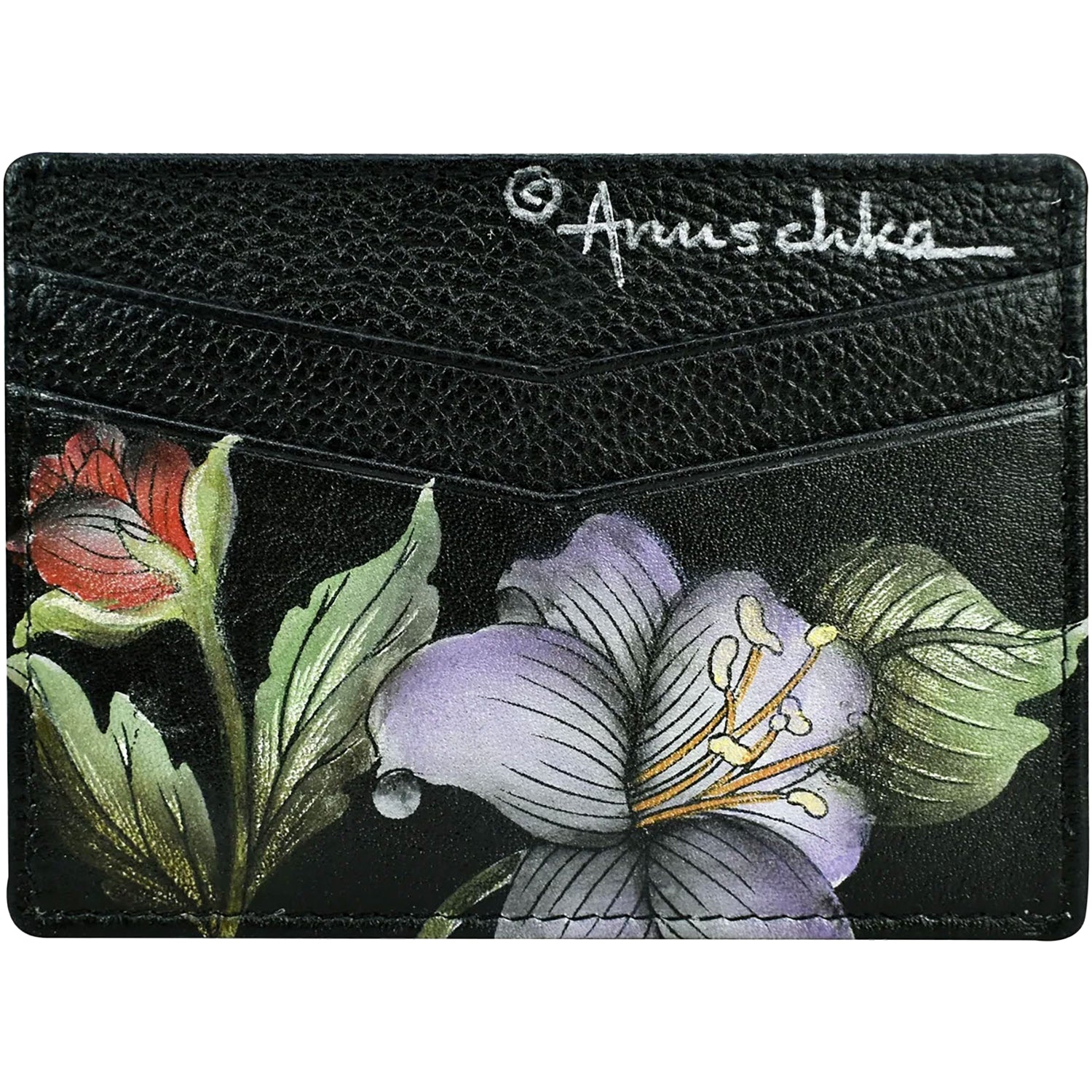 Womens Anuschka Anuschka Credit Card Case Hummingbird Heaven Leather Hummingbird Heaven Leather