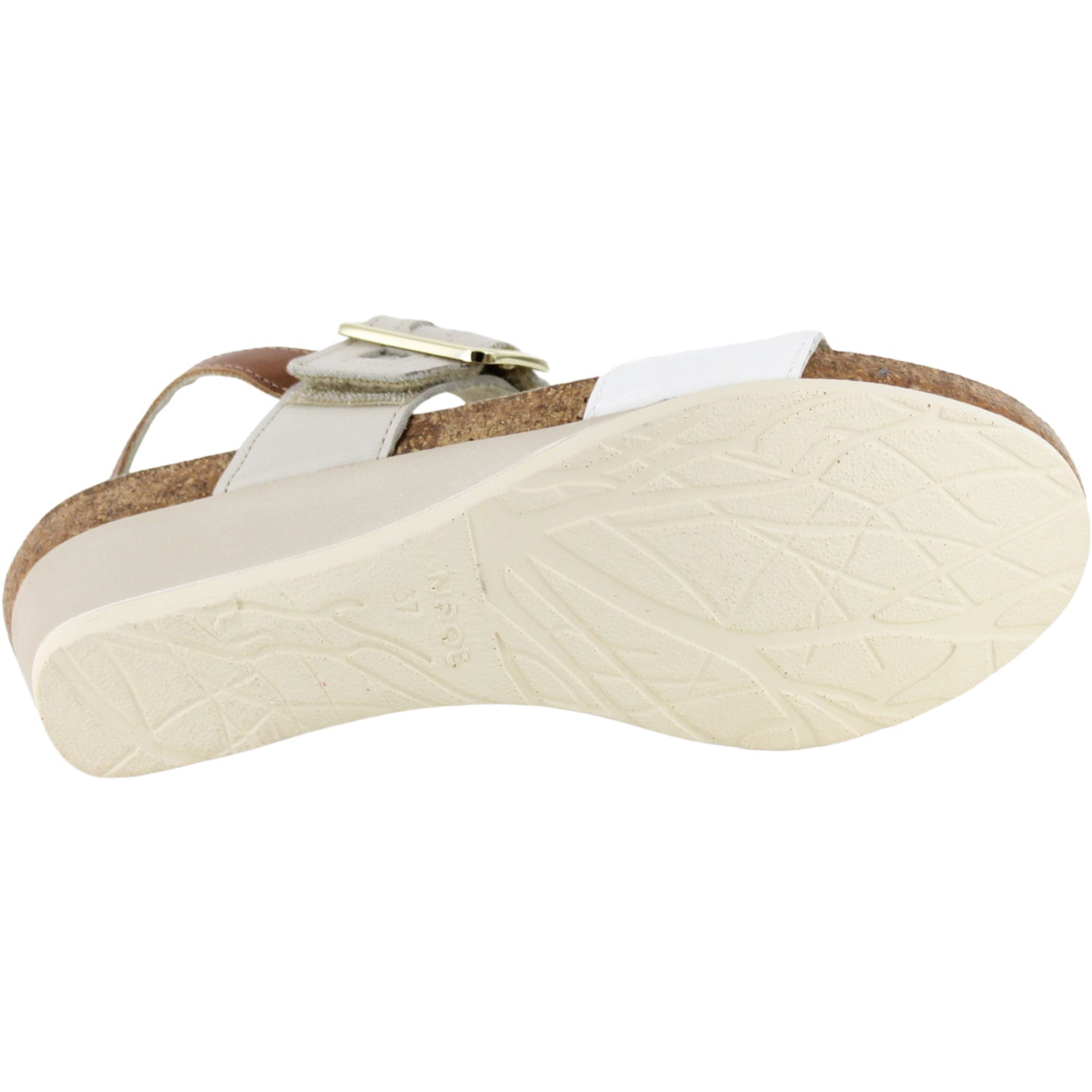 Womens Naot Women's Naot Dynasty Porcelain Pearl/Soft Ivory/Latte Leather Porcelain Pearl/Soft Ivory/Latte Leather