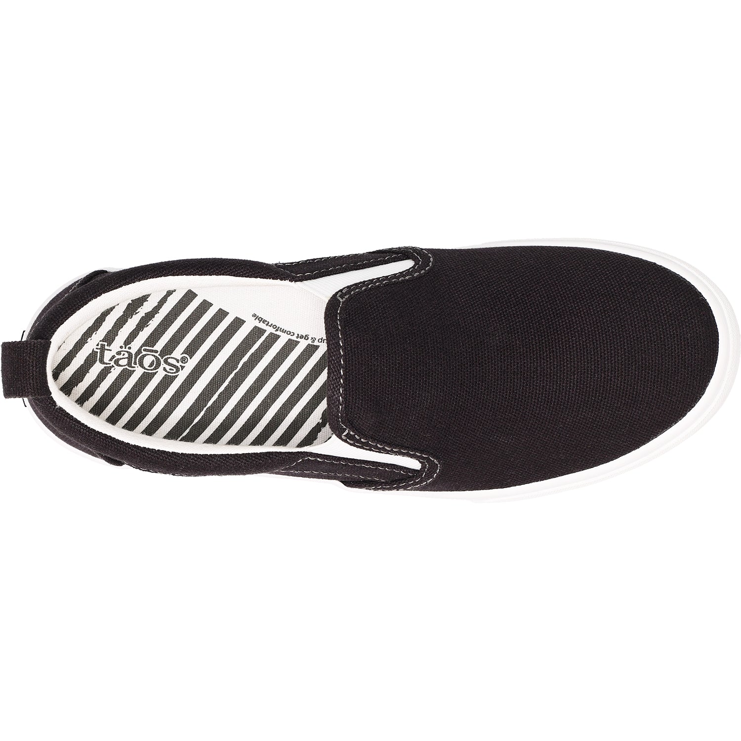 Womens Taos Women's Taos Rubber Soul Black/White Canvas Black/White Canvas